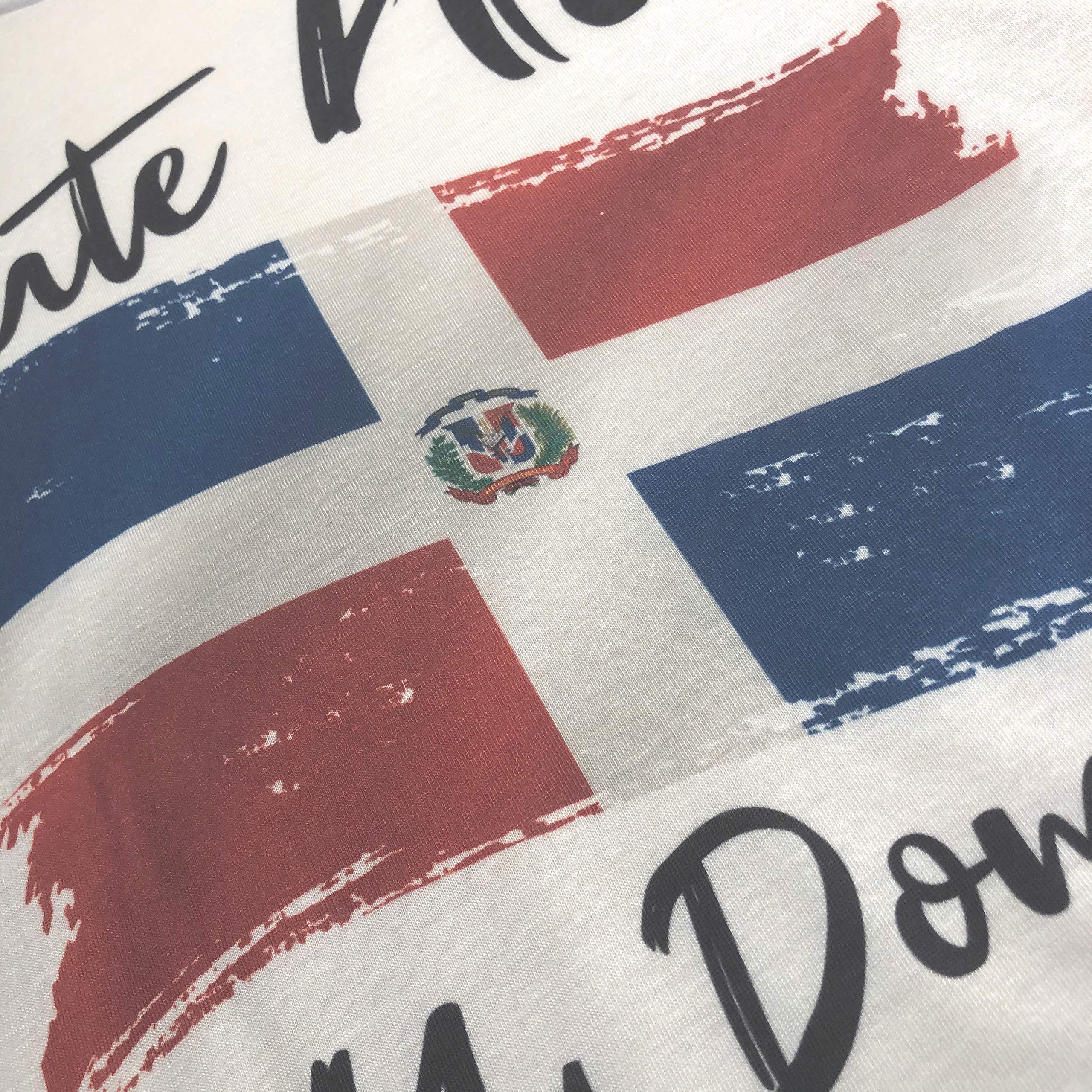 Dominican Republic Flag V-Neck T-Shirt for Women - White Short Sleeve Casual Top Sizes S-XXL - Perfect for Parties, Travel & Showing National Pride