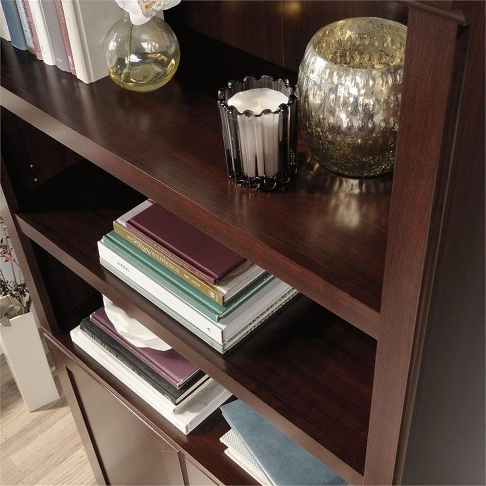 Sauder Select Engineered Wood 3-Shelf Bookcase in Cherry Finish - Stylish Storage for Books, Decor & Office Supplies | Perfect for Home, Office & Dorm Room Organization