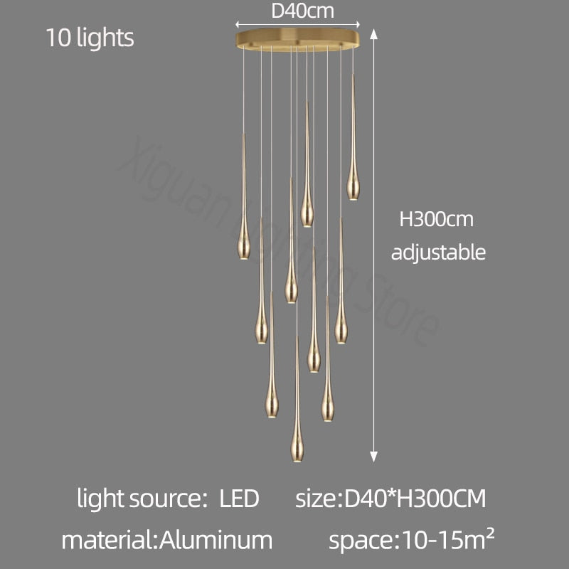 Elegant Staircase Chandelier - Modern Circular Cone Design Crystal Pendant Light for Hallway, Foyer & Stairwell - Perfect for Home Decor & Luxury Ambience Lighting