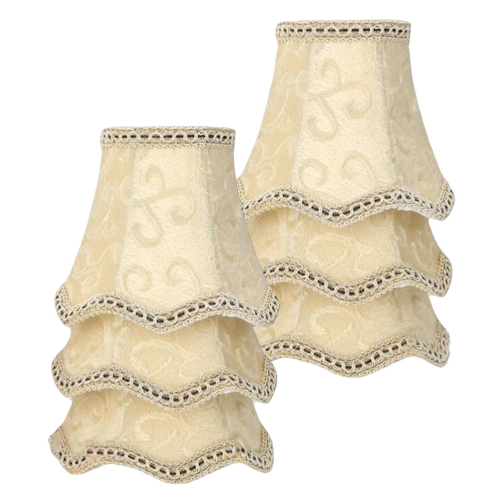 6Pcs Small Chandelier Lamp Shades Replacement Covers - Reading Lamp Cloth Lampshades for Wall Lights, Desk Lamps, Office, Home & Library Decor - Perfect for Bedroom, Living Room and Study Lighting
