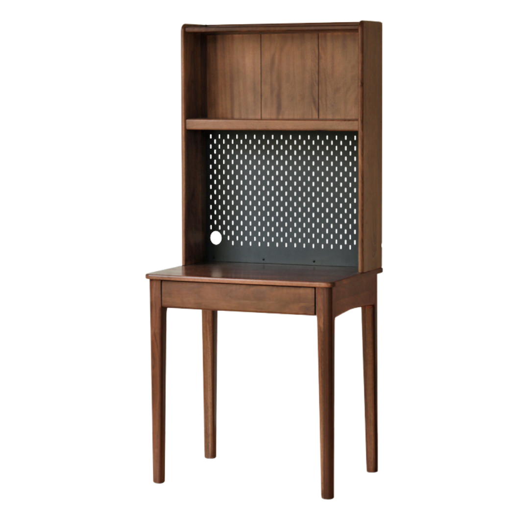 Solid Black Walnut Wood Bookshelf Table - Modern Integrated Study Desk & Storage Shelf for Home Office, Living Room, and Library Use