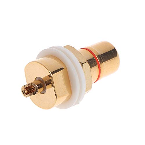 2-Pack CMC Gold Plated Copper RCA Female Phono Jack Panel Mount Chassis Connector - High-Quality Audio Equipment for Home Theater & Professional Studio Setup