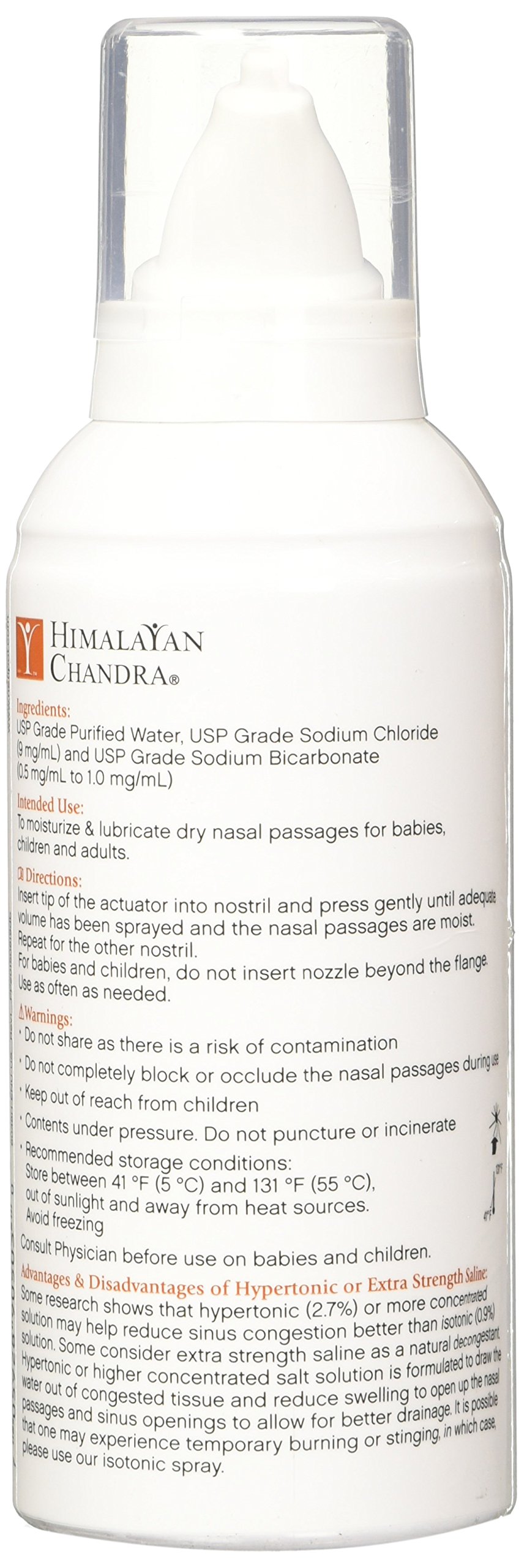 Himalayan Chandra Hypertonic Adult Neti Spray, 4.2 oz - Nasal Rinse for Sinus Relief & Allergy Relief | Perfect for Cold, Flu & Seasonal Allergies