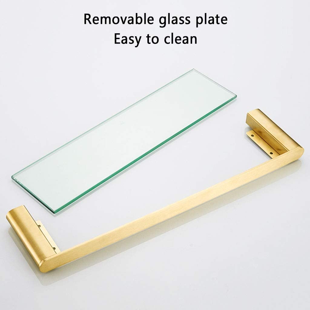 Multifunctional Bathroom Glass Shelf - Brushed Stainless Steel Shower Storage Rack & Cosmetic Organizer for Mirror - Perfect for Shower Room, Vanity & Bathroom Organization
