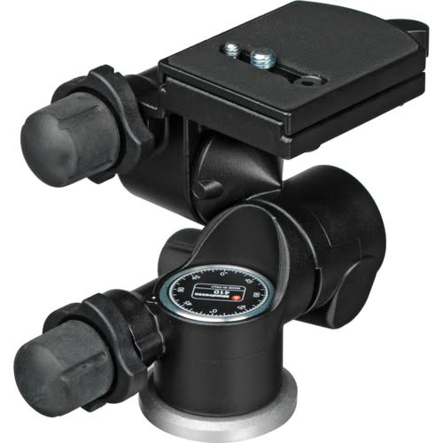 Manfrotto 410 3-Way Geared Pan and Tilt Head for DSLR Cameras - Professional Tripod Head for Photography & Videography - Perfect for Studio, Landscape, and Architectural Shooting