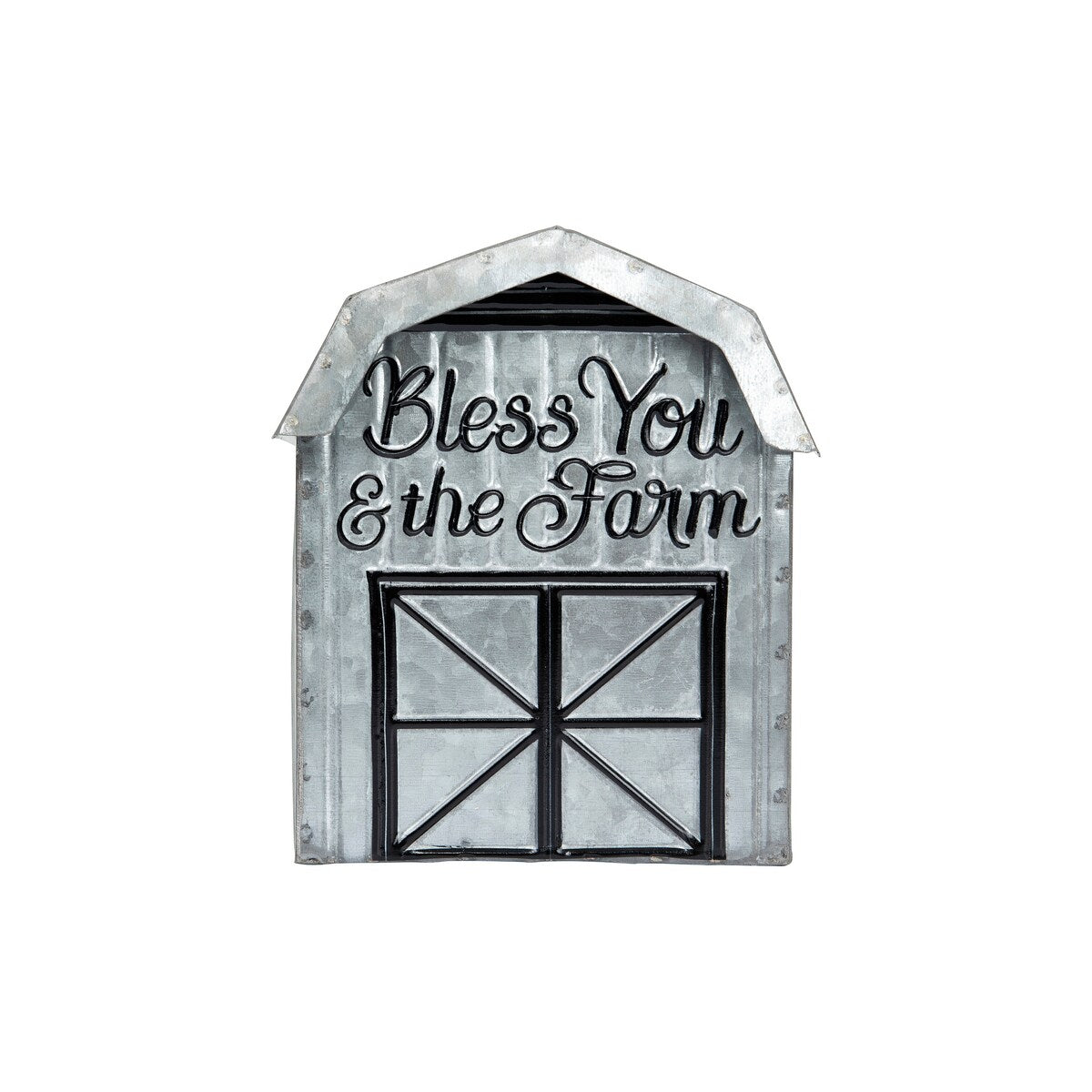 Bless You & the Farm Metal Barn Shaped Tissue Holder - Silver - Rustic Home Decor for Farmhouse, Country Style Living Room & Bathroom