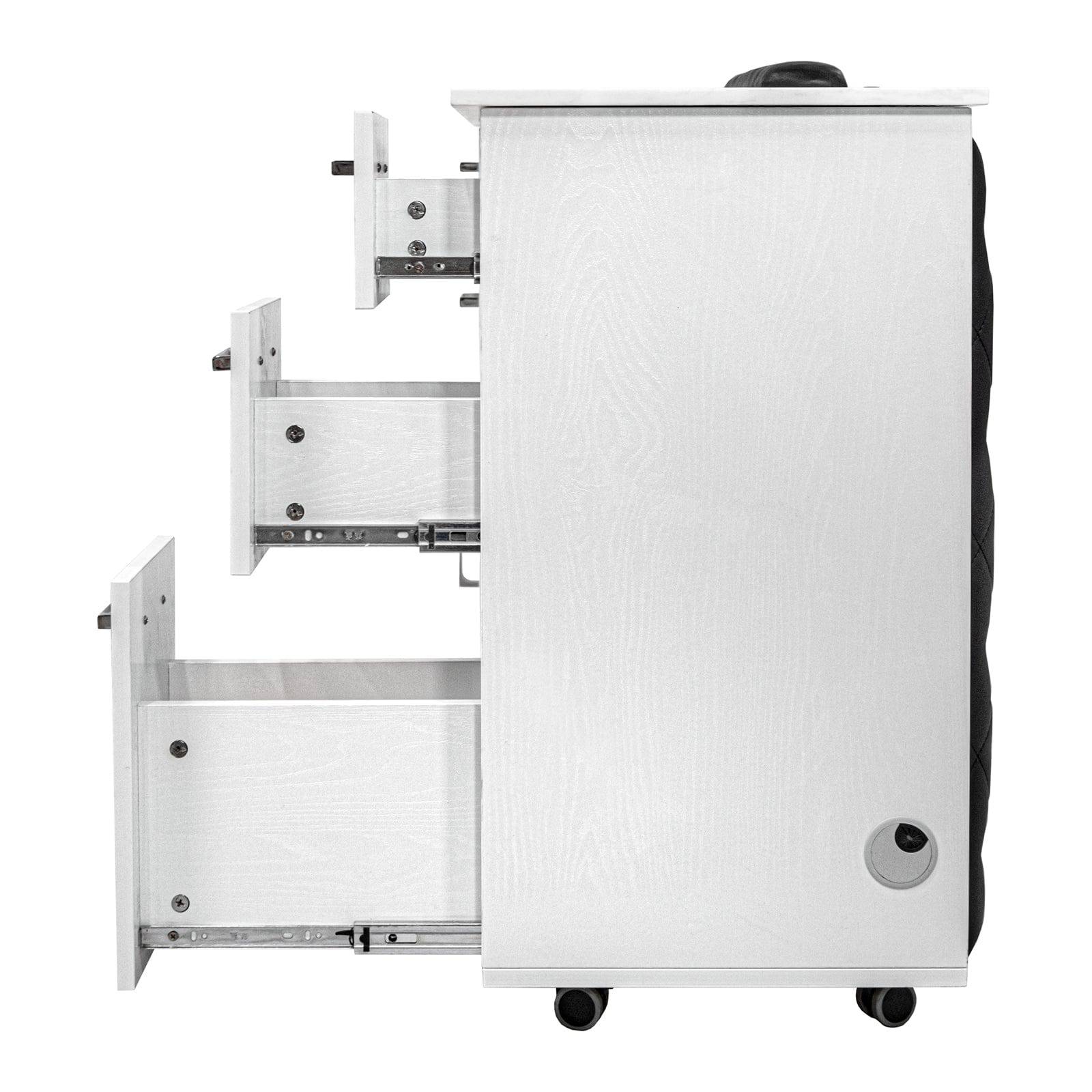 Drexel Tufted Single Manicure Table - Professional Nail Salon Furniture for Pedicure & Manicure Services - Perfect for Home Spa, Beauty Salons & Nail Studios