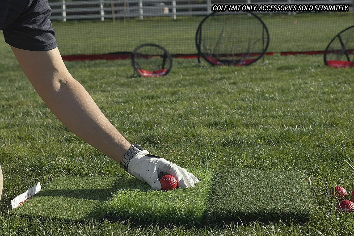 PowerNet 10x7 FT Portable Golf Practice Net with Tri-Turf Mat - Perfect for Backyard & Indoor Golf Training | Improve Swing & Driving Skills at Home
