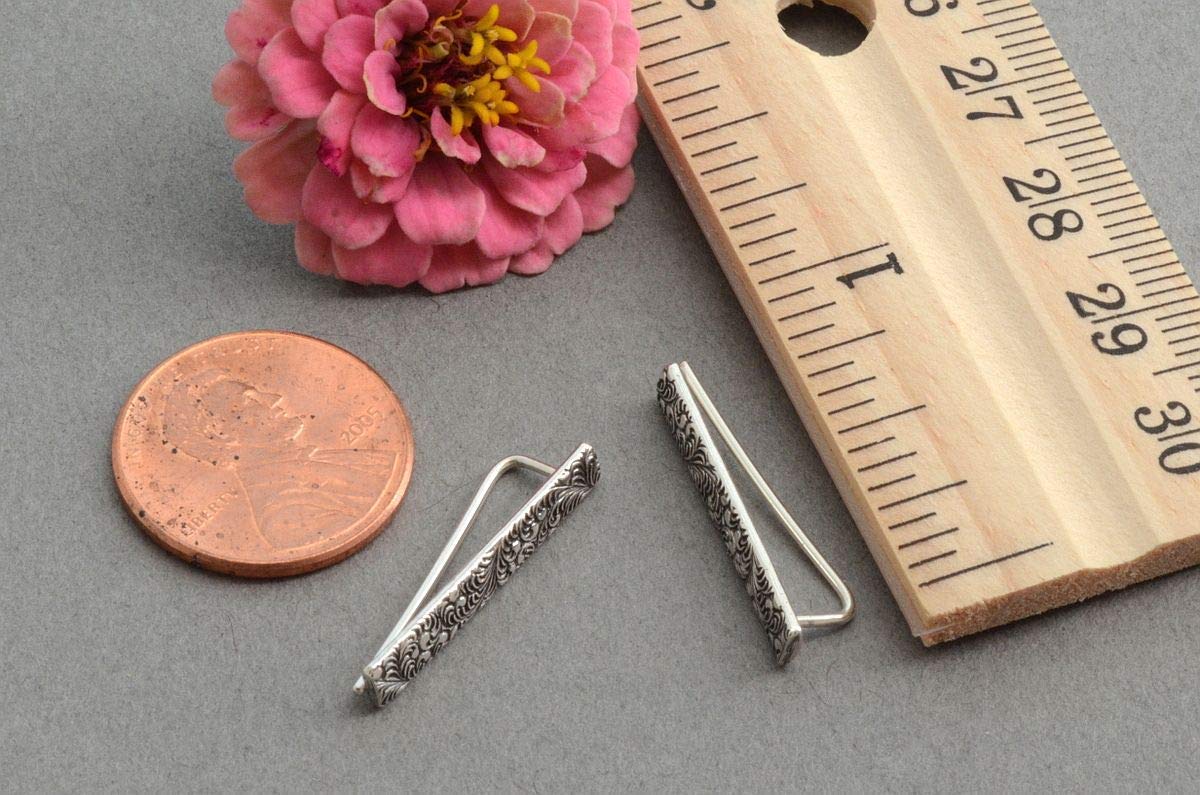 Sterling Silver Ear Climber Studs - Small Bar Wrap Crawler Earrings for Women | Perfect for Parties, Weddings & Everyday Wear