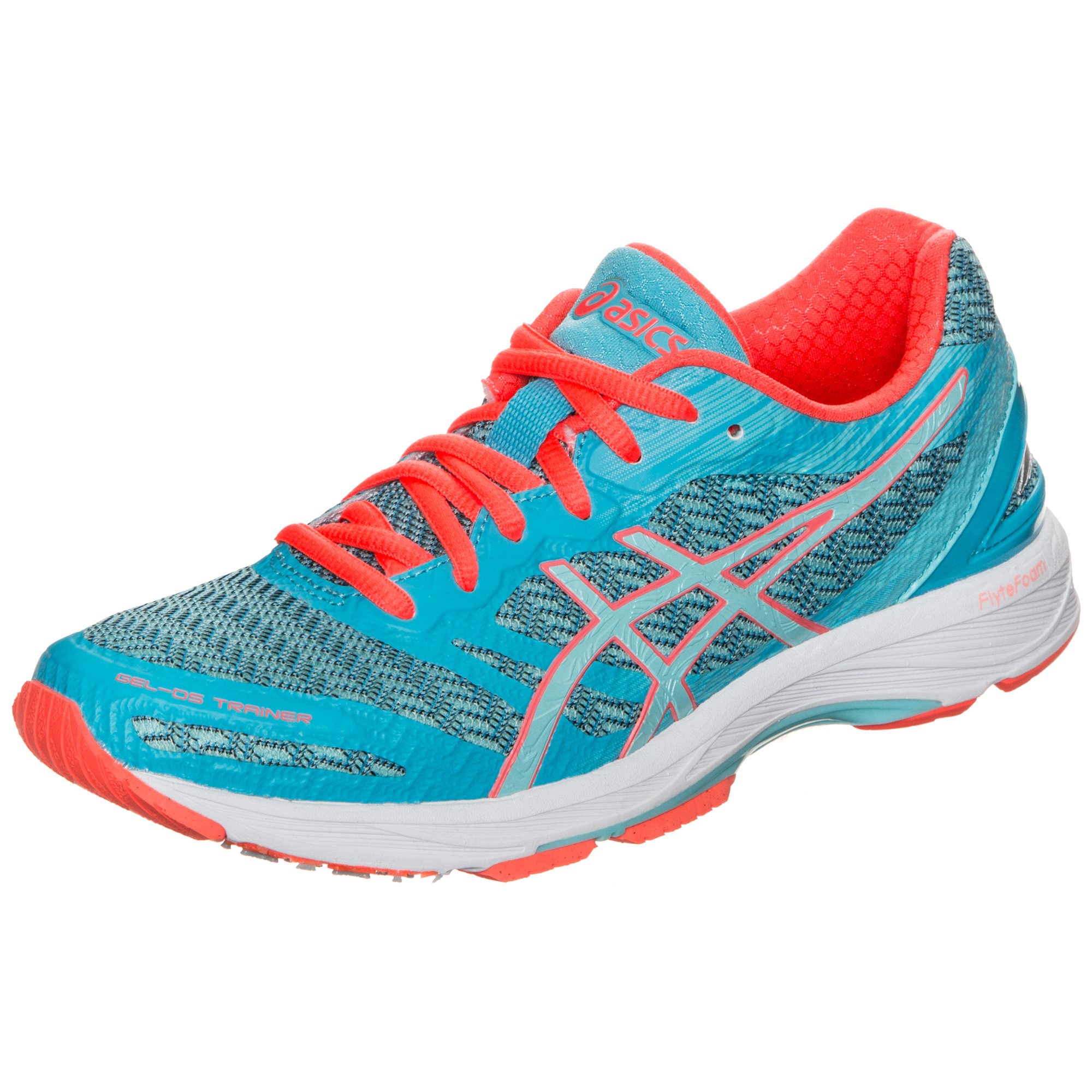 ASICS Gel-DS Trainer 22 Women's Running Shoes - Lightweight Cushioned Sneakers for Training & Road Running (Size UK 3.5 US 5.5 EU 36, Aquarium Splash Flash Coral) | Perfect for Marathon Training, Gym Workouts & Daily Jogging