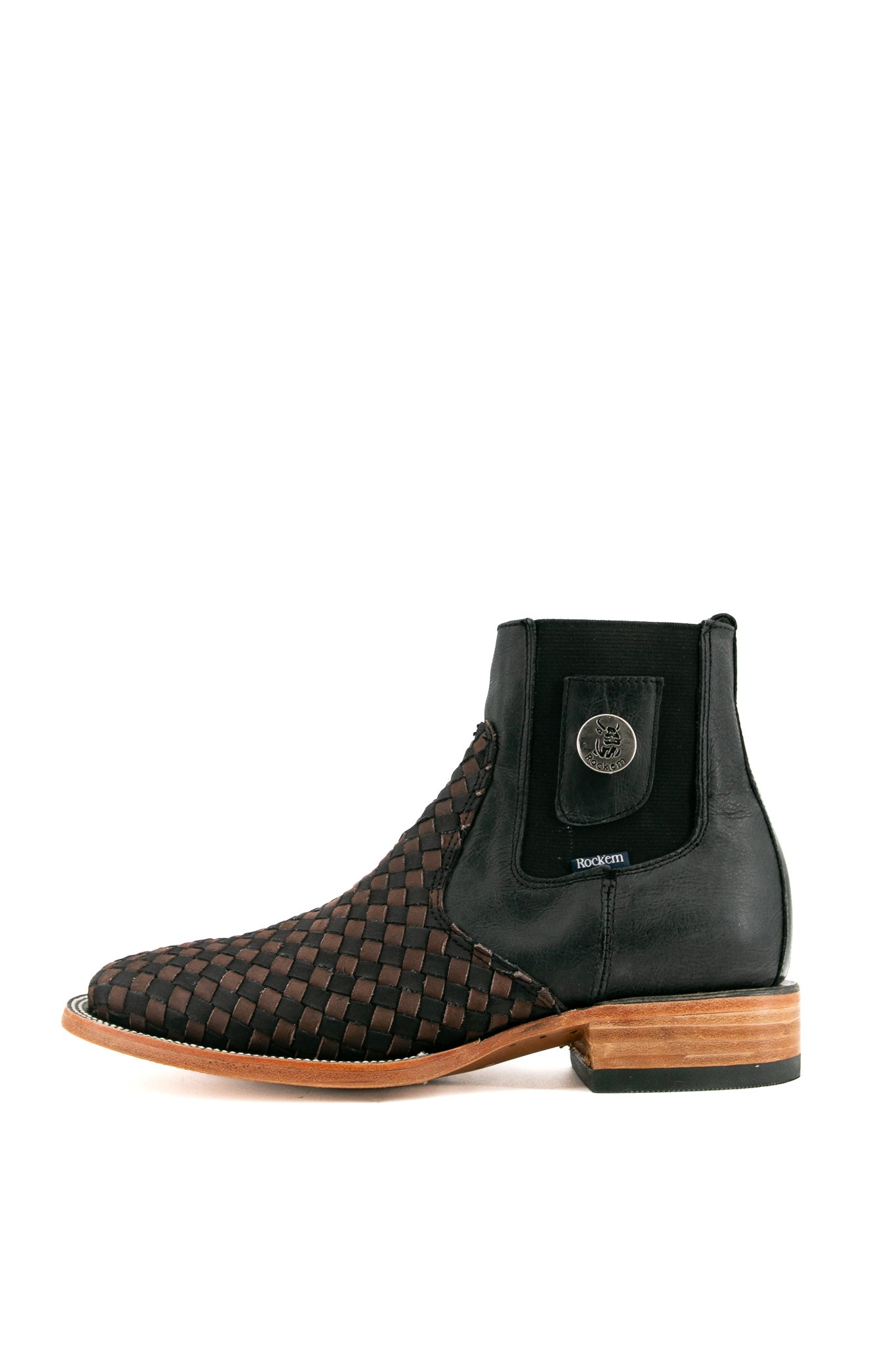 Men's Serbia Woven Square Toe Ankle Boots - Comfortable & Stylish for Casual Wear, Outdoor Hiking & Fall Fashion
