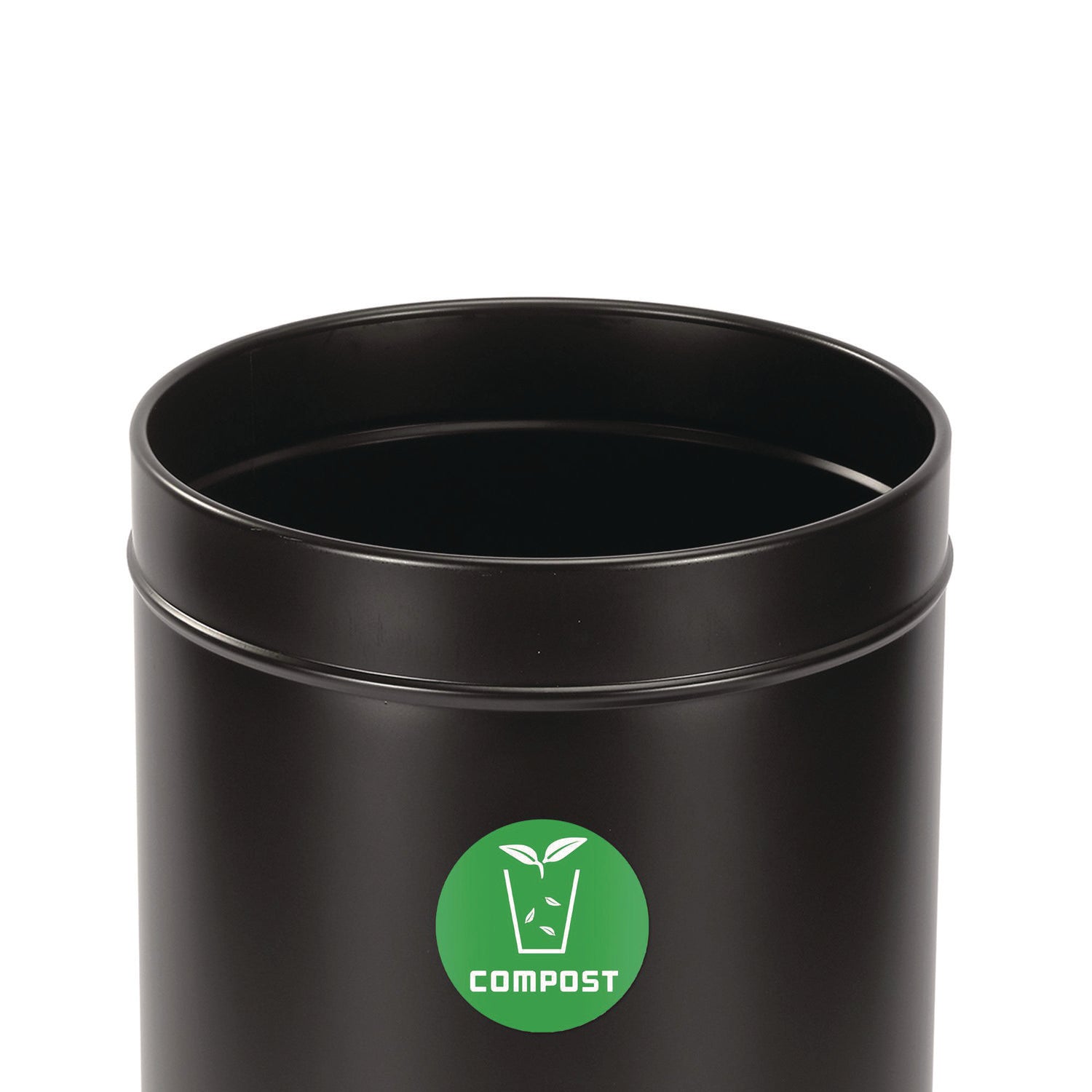 Alpine Industries 27 Gallon Black Stainless Steel Compost Bin for Kitchen & Outdoor - Odor-Free Food Waste Container for Eco-Friendly Composting