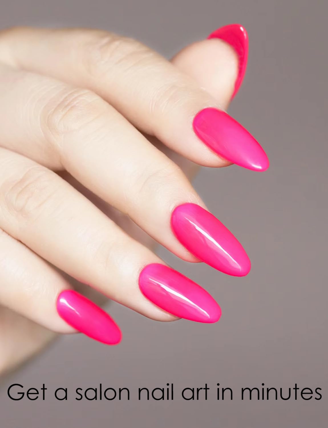 Semi Cured Gel Nail Strips - 20pcs Summer Neon Pink UV Gel Nail Wraps for DIY Home Manicure | Long Lasting Salon Quality Nail Stickers | Perfect for Parties, Weddings & Everyday Wear