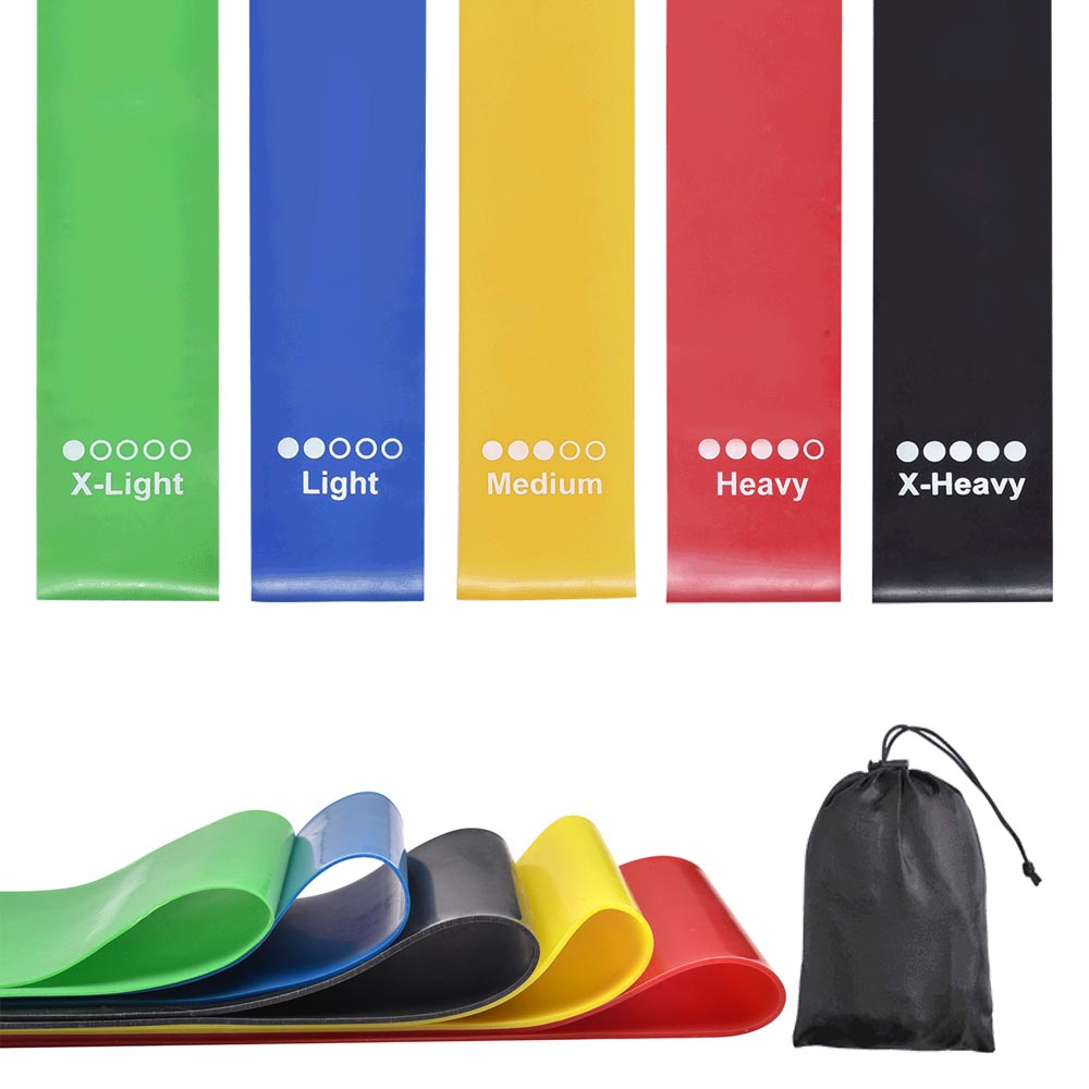 TheLAShop Resistance Loop Bands Set of 5 (5-30 lbs) - Exercise Bands for Stretching, Strength Training, Yoga & Home Workouts - Perfect for Fitness, Physical Therapy & Muscle Recovery