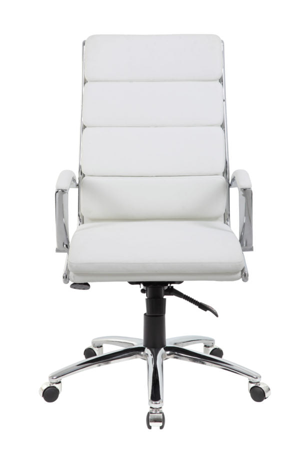 Premium Boss Executive Vinyl Office Chair with Chrome Metal Base - Ergonomic High Back Desk Chair for Home Office, Conference Room & Executive Suites