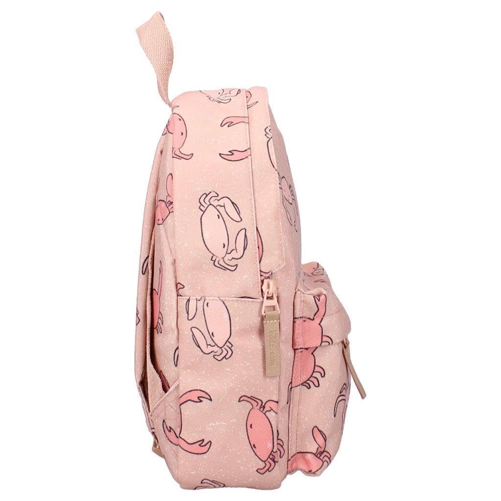 **Kids Backpack with Cute Crab Design - Pink School Bag for Boys & Girls, Lightweight & Durable for School, Travel, and Outdoor Adventures**
