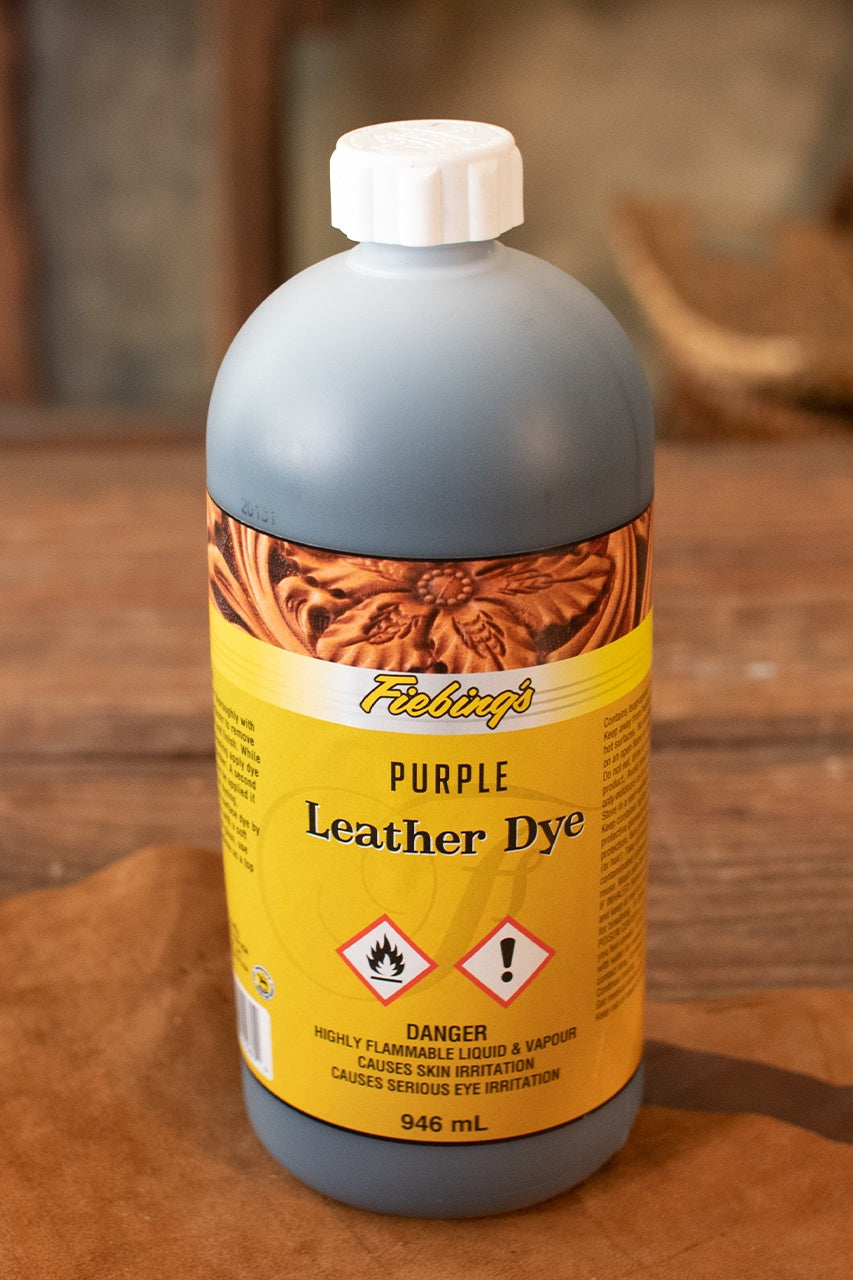 Fiebing's Professional Leather Dye - 32oz (946ml) Rich Purple Color for Leather Crafting, Shoes, Bags & Furniture - Perfect for DIY Leather Projects & Repair