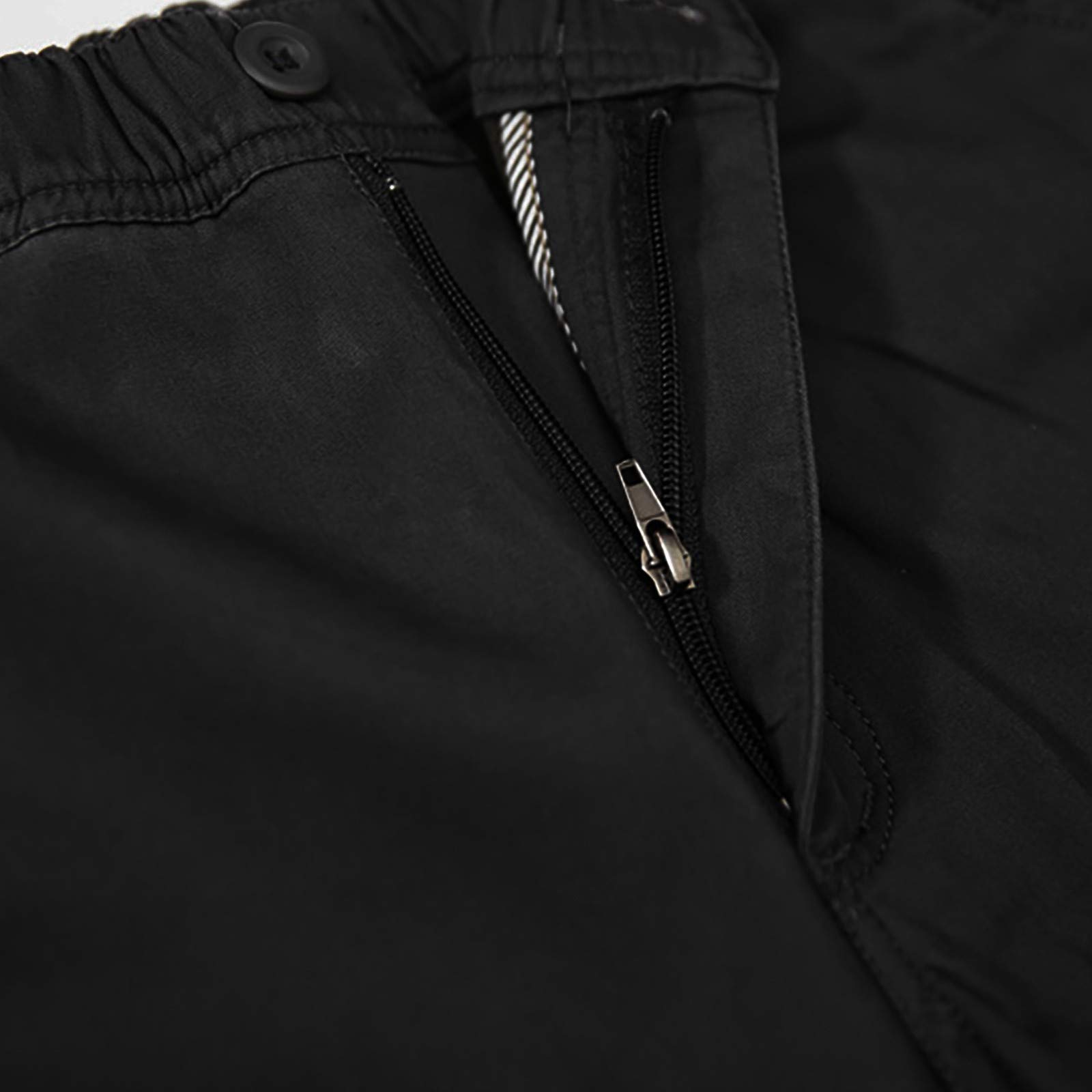Men's Cargo Pants - 6 Pocket Tactical Combat Work Pants | Durable Workwear Trousers for Outdoor, Hiking & Construction | Black