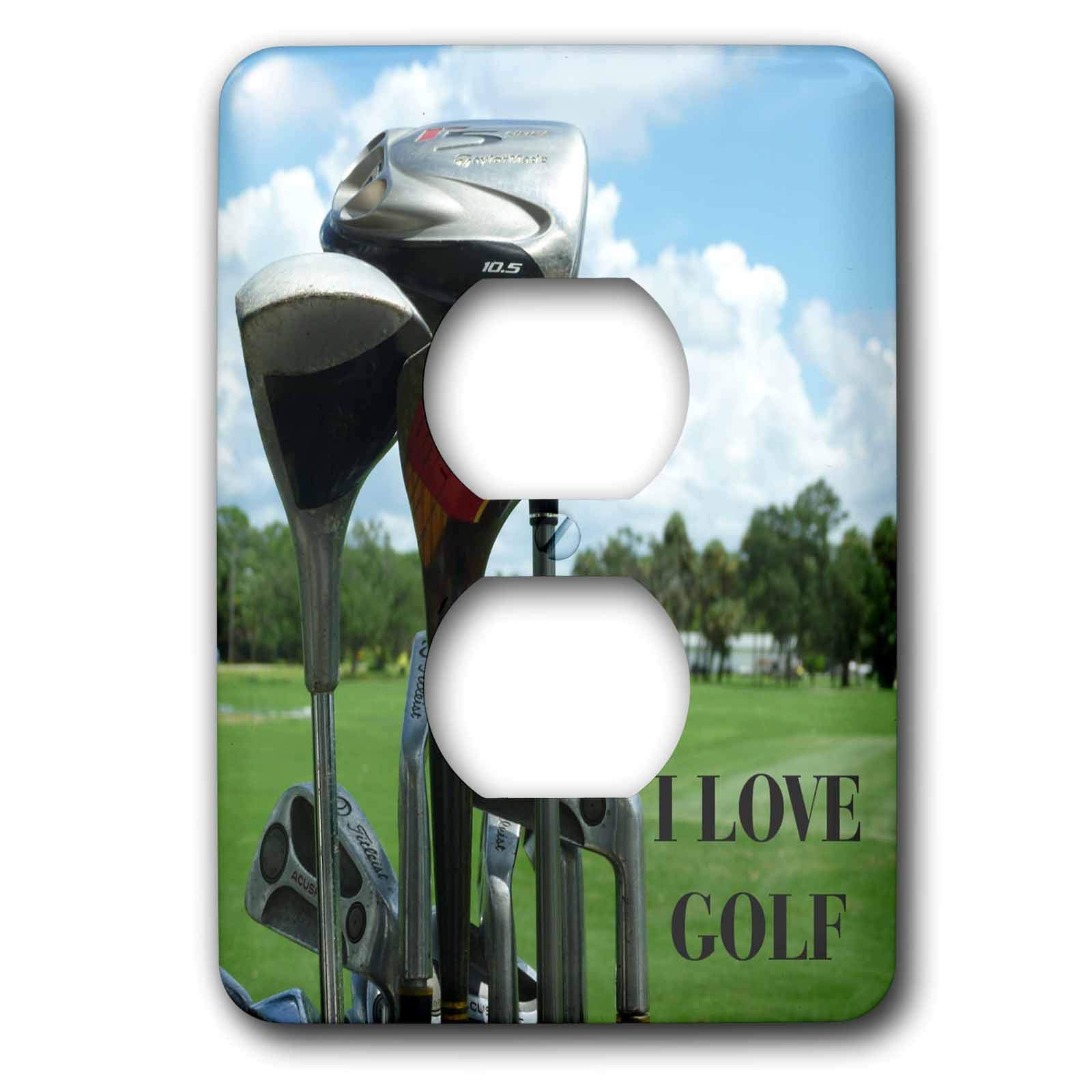 3D Rose Two Plug Outlet Cover with Loving Golf Design - Decorative Electrical Outlet Cover for Home, Office & Golf Enthusiasts - Perfect for Bedroom, Living Room & Golf-Themed Spaces