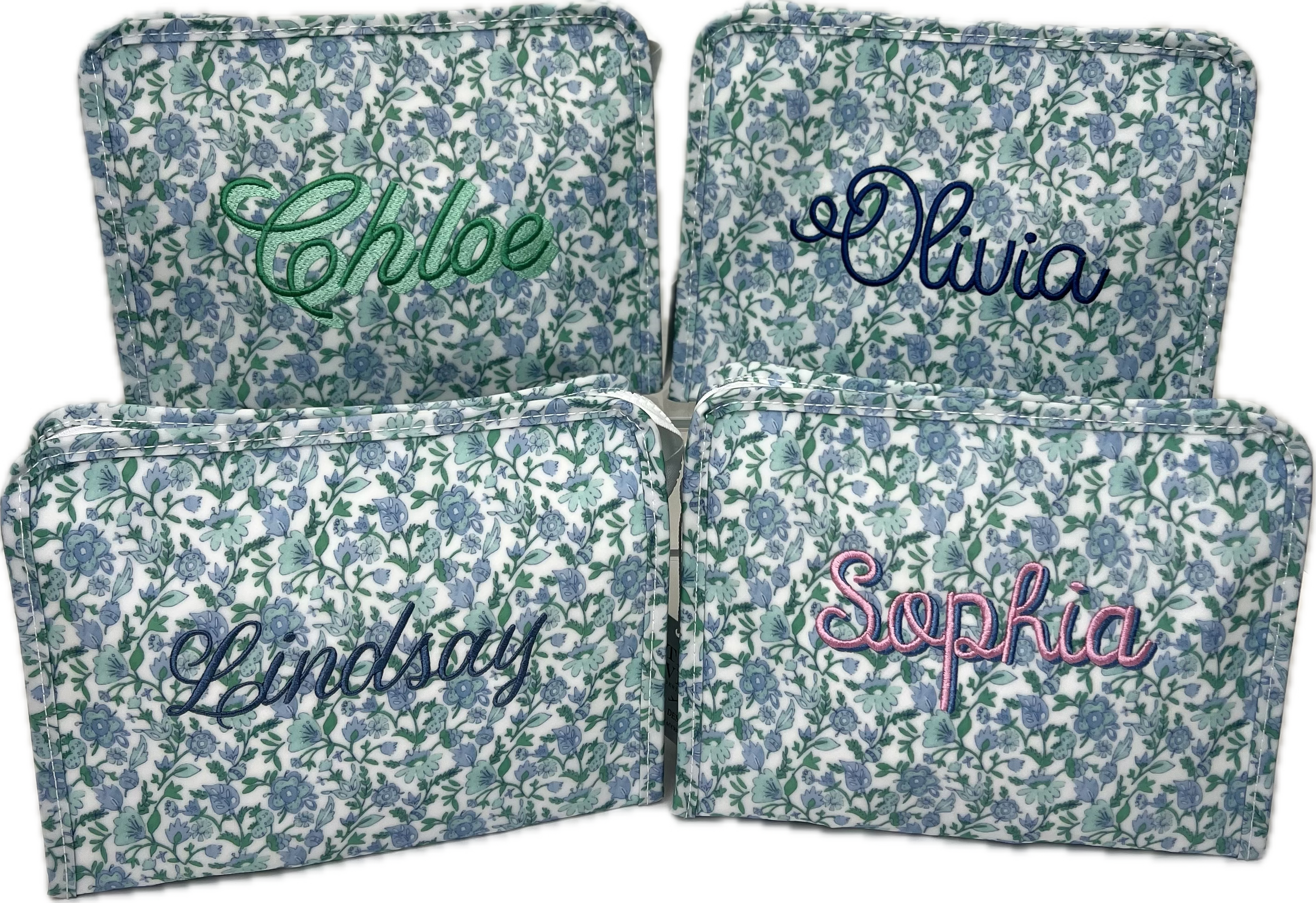TRVL Design Roadie Large Zip Pouch - Stylish Hamptons Floral Pattern Travel Organizer for Toiletries, Makeup & Accessories | Perfect for Vacations, Gym & Daily Essentials Storage
