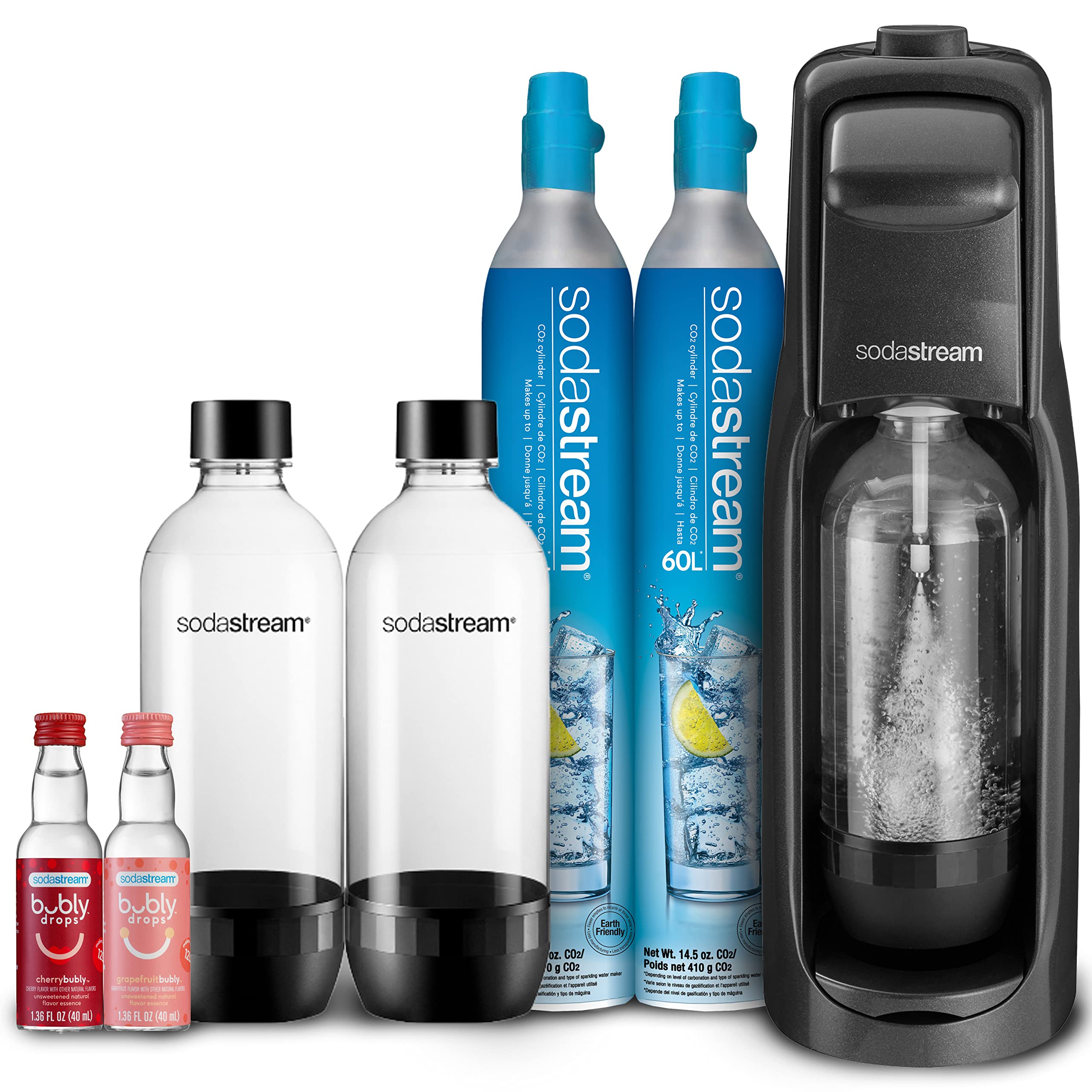 SodaStream Jet Sparkling Water Maker Machine with bubly Drops Flavor Variety Pack - Black | Make Carbonated Water at Home for Cocktails, Mocktails & Healthy Hydration