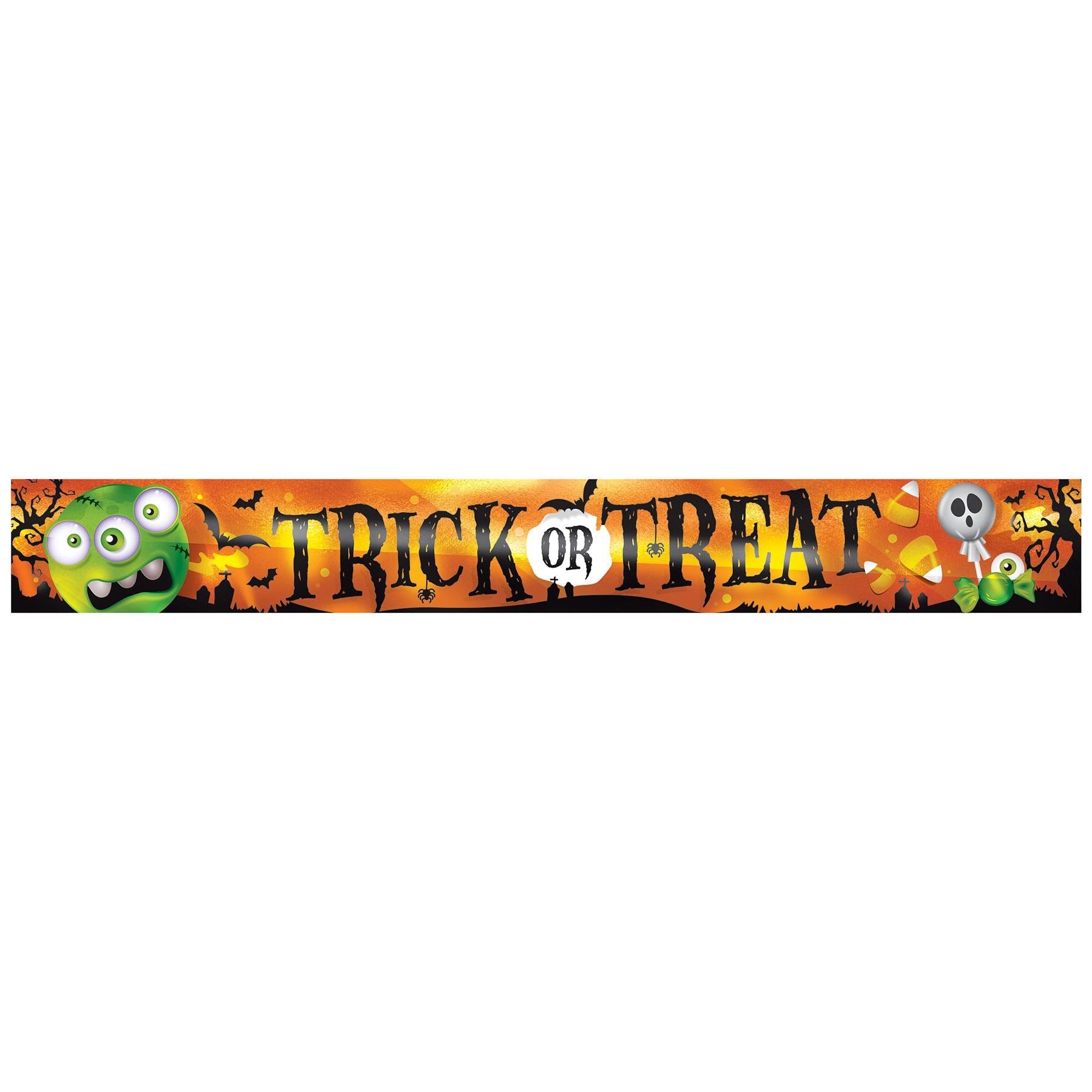 12 Pack Beistle Halloween Metallic Trick Or Treat Banner - Premium Party Decorations for Halloween, Fall Festivals & Spooky Home Decor