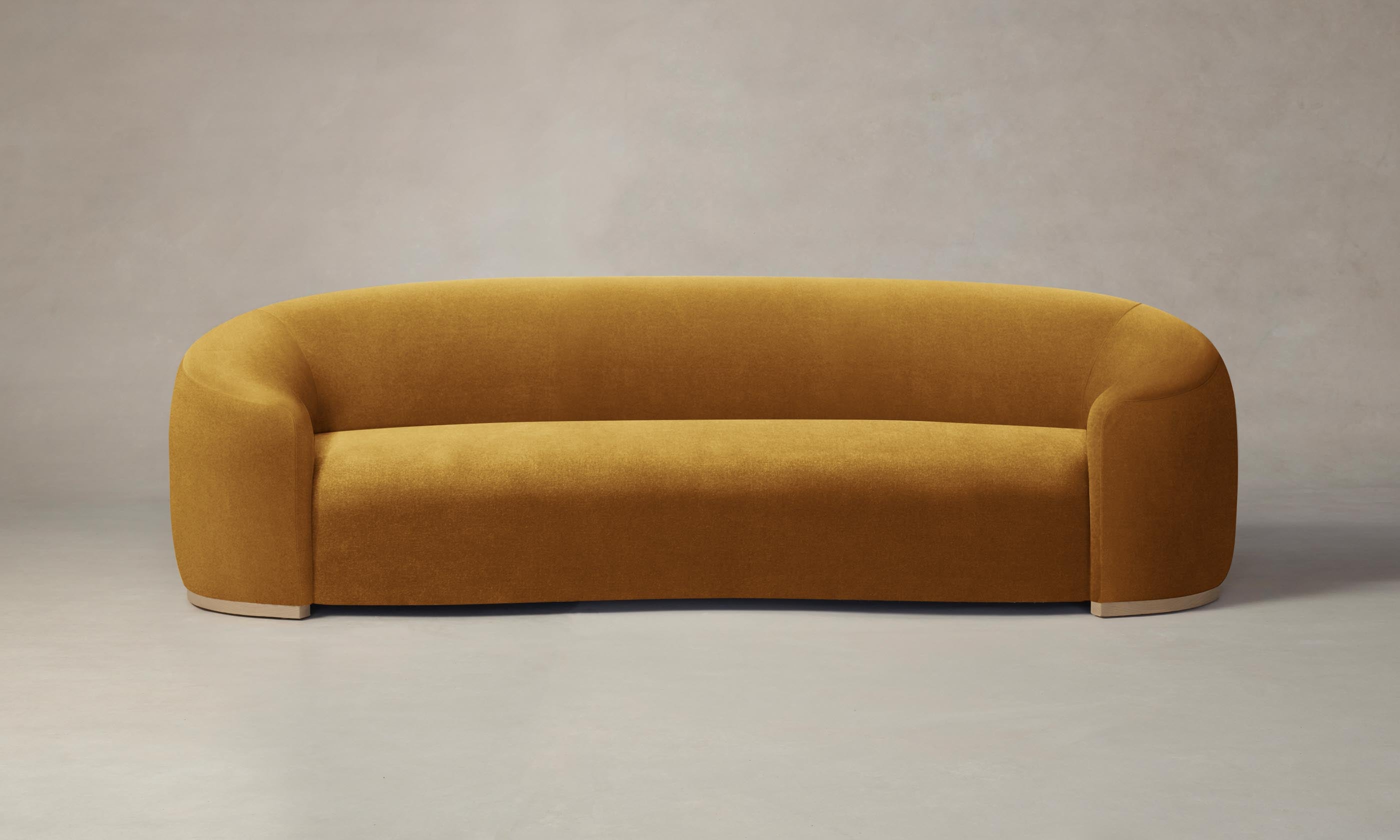 Luxury Mohair Amber Chelsea Sofa - Mid-Century Modern Velvet Upholstered Living Room Couch for Home & Office Decor