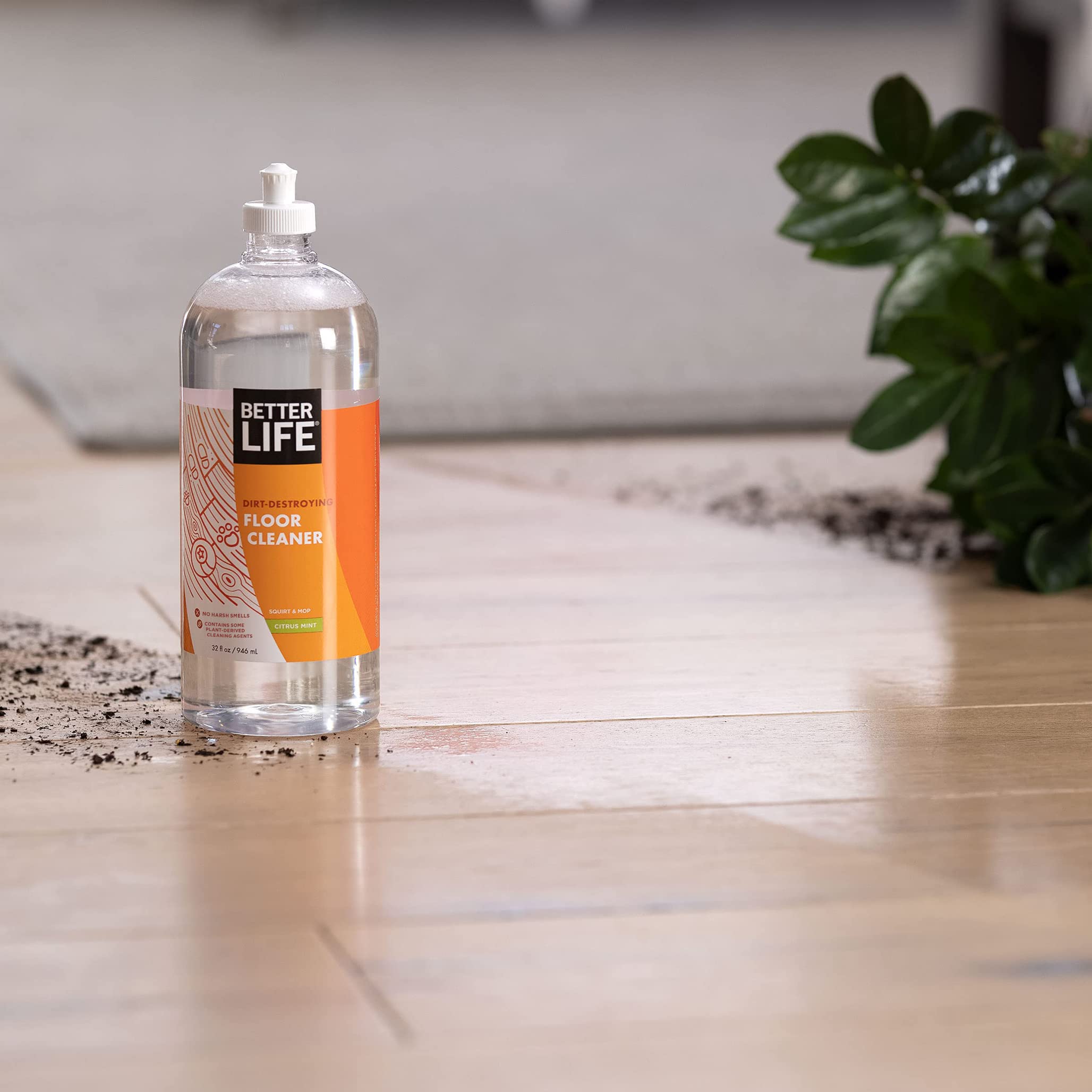 Better Life All-Natural Floor Cleaner - Eco-Friendly Multi-Surface Cleaner for Wood, Tile, Laminate, Vinyl & Bamboo Floors - Hardwood Floor Mopping Solution - Citrus Mint Scent, 32 Fl Oz (Pack of 2) - Perfect for Homes, Offices & Pet-Friendly Spaces