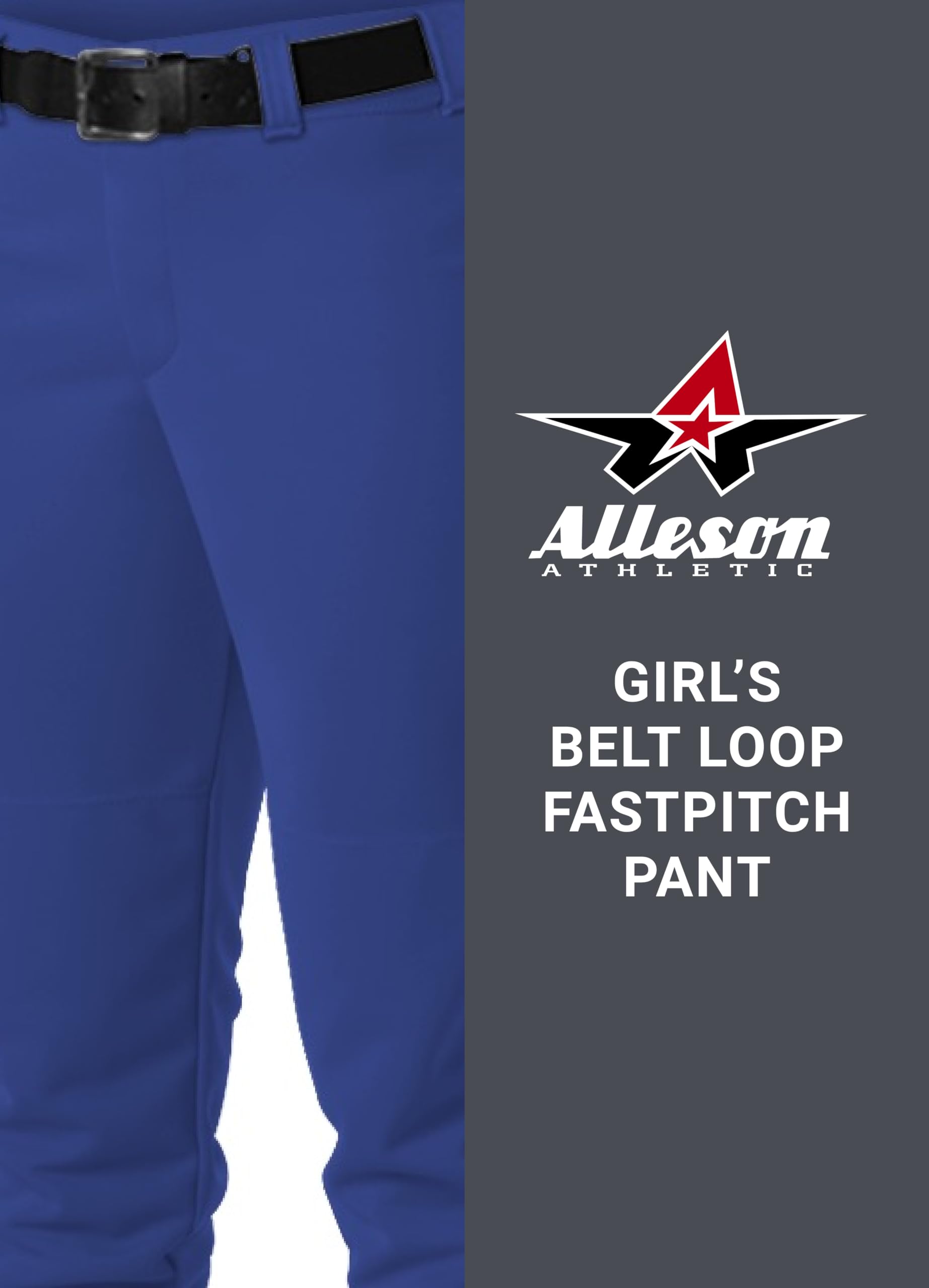 Alleson Athletic Girls Fastpitch Softball Belt Loop Pants - Comfortable & Durable for Practice & Games