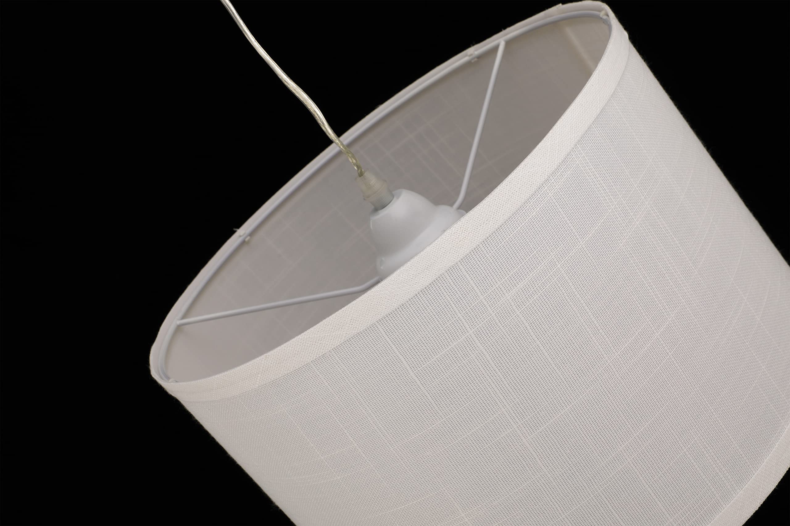 Plug in Pendant Light with Linen Shade - Hanging Light Fixture with On/Off Switch & Included Bulb - Modern Plug-in Ceiling Lamp for Bedroom, Living Room, Dining Room & Kitchen - Perfect for Home Decor, Dorm Rooms and Cozy Reading Nooks