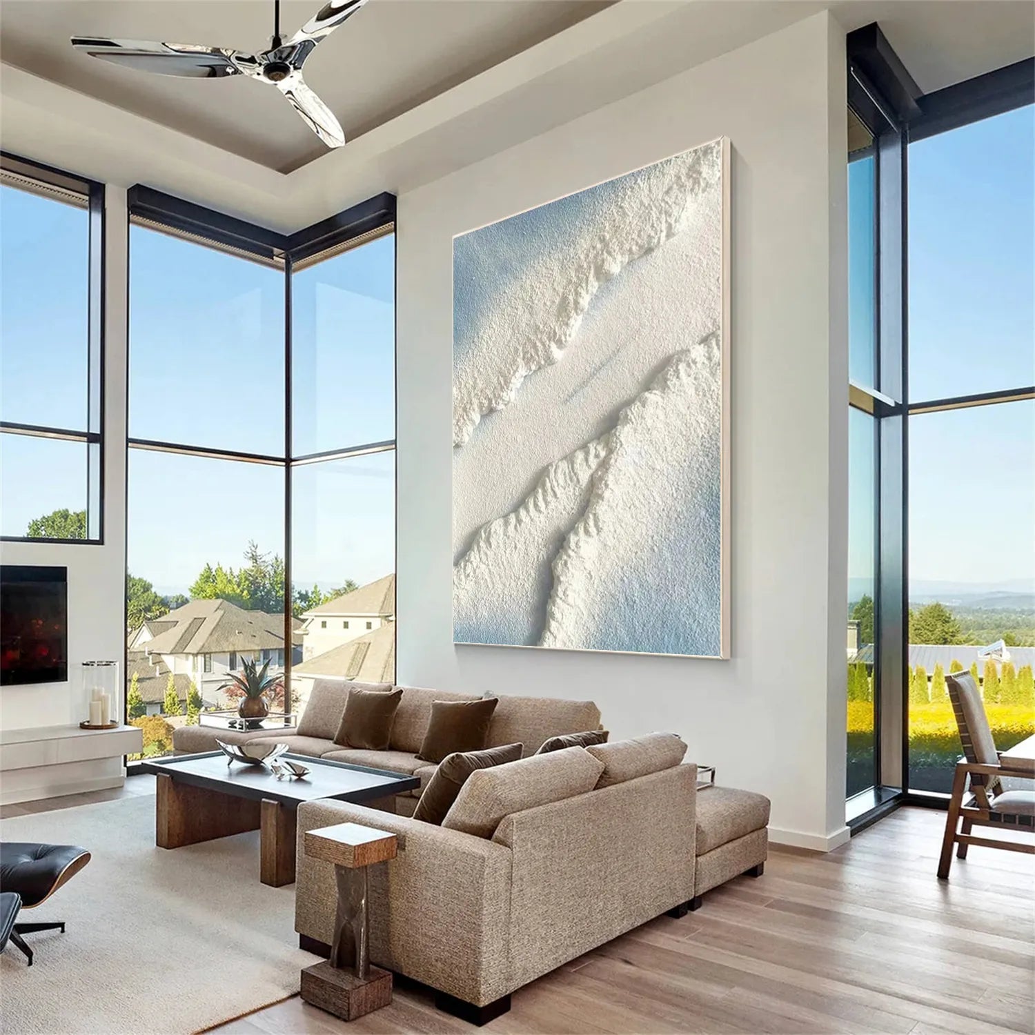 Ocean And Sky Painting #OS 190 - Handmade Canvas Wall Art for Home & Office Decor - Perfect for Living Room, Bedroom or Gift