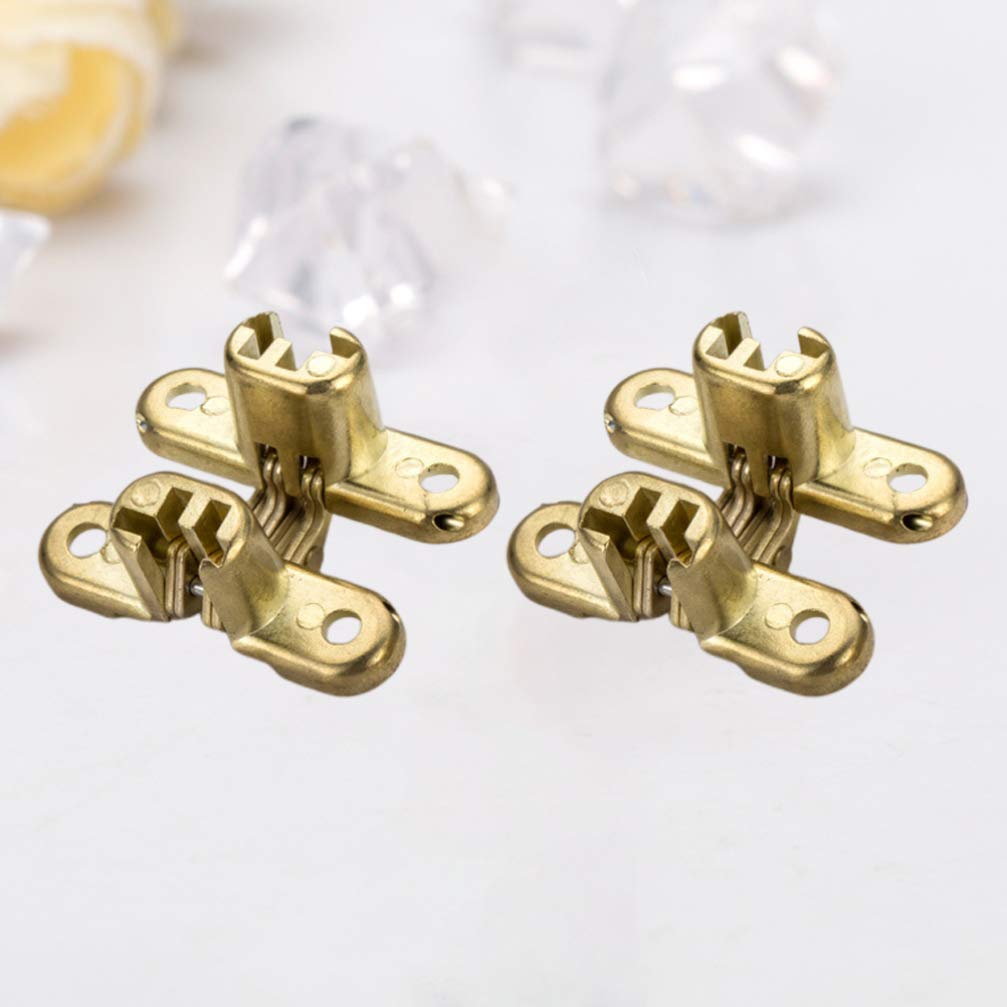 2PCS Invisible Cabinet Hinges - Concealed Cross Hinges with 8 Screws for Kitchen Cabinets, Furniture & Jewelry Boxes | Durable Hidden Hinge for Smooth Door Operation (Perfect for Home Renovation & DIY Projects)