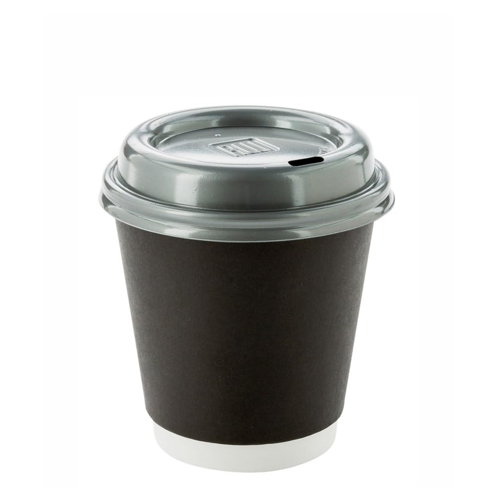 Restaurantware 8 oz Disposable Coffee Cups - 500 Pack Insulated Hot Cups with Double Wall for Coffee, Tea & Hot Chocolate | Black Paper Cups (Lids Sold Separately) - Perfect for Cafes, Offices & Catering Events