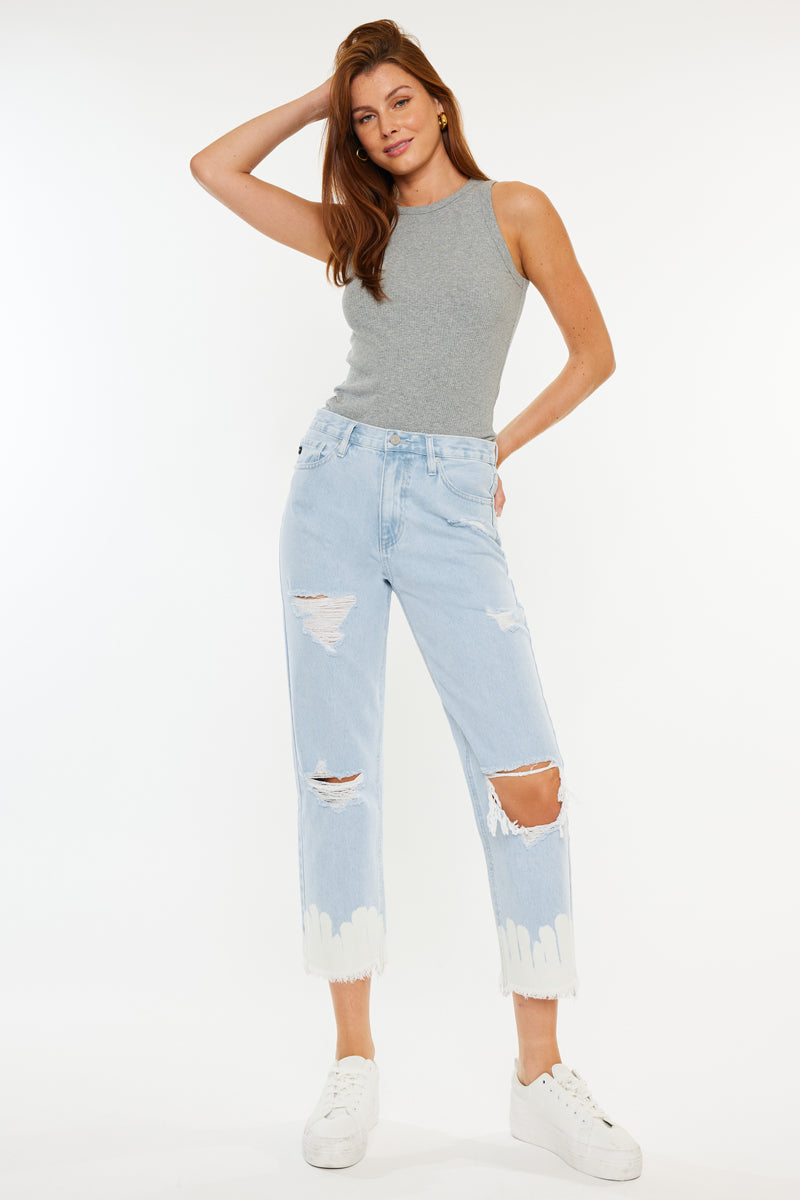 Harmony High Rise Straight Leg Jeans for Women - Stretchy Comfort Denim Pants - Perfect for Casual Wear, Office & Date Night