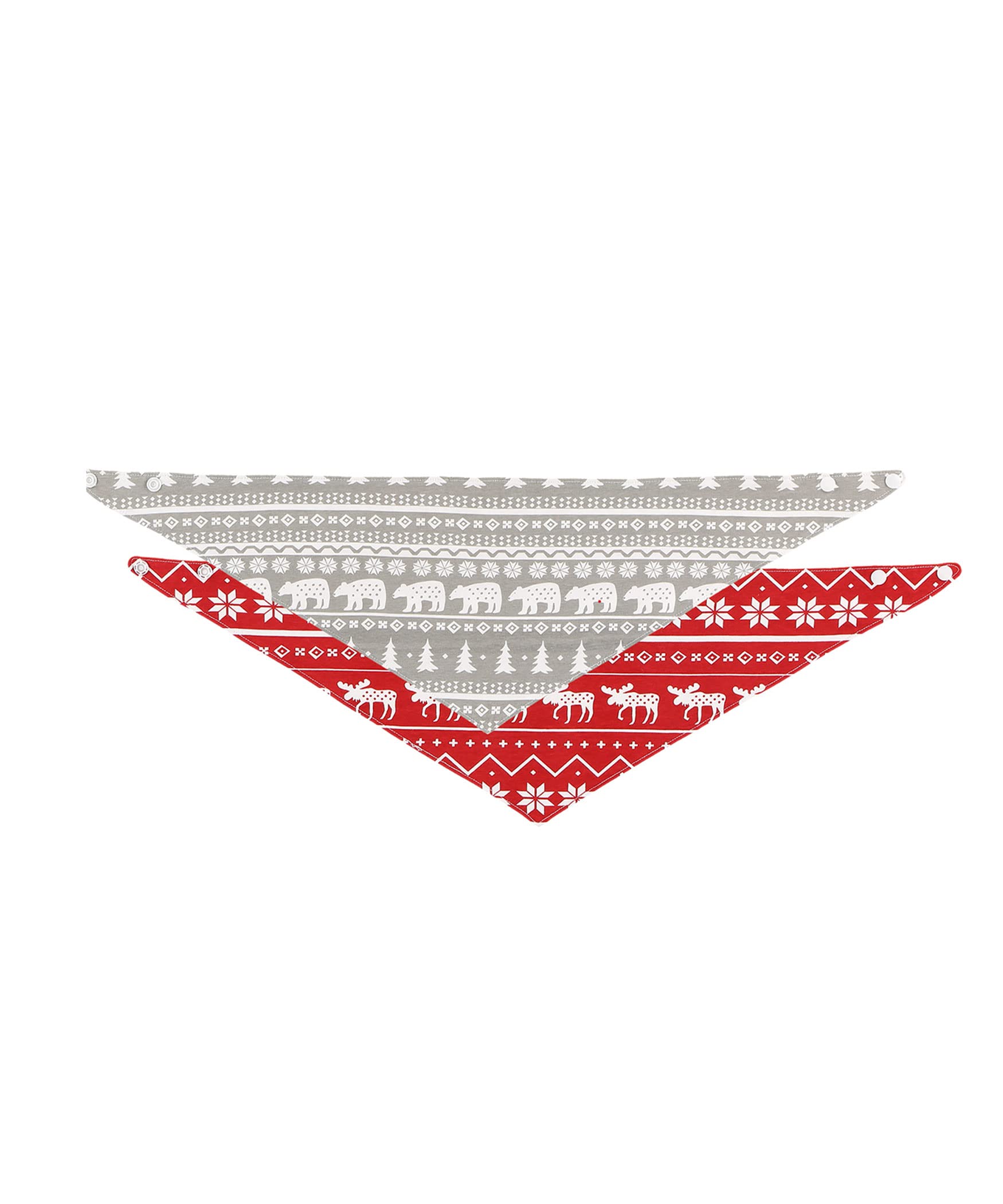 Reversible Dog Bandana for Pets - Nordic Moose Bear Winter Style | XS/S for Cozy Outings