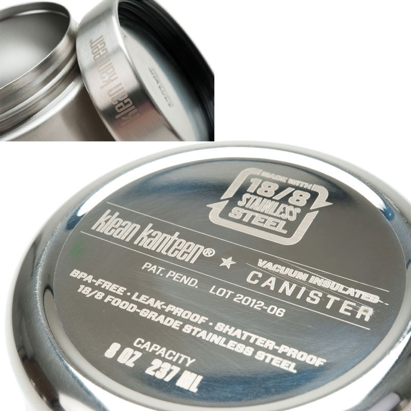 Klean Kanteen 8oz (237mL) Stainless Steel Food Storage Canister - Airtight Container for Snacks, Coffee, Tea & Dry Goods | Perfect for Camping, Office & Kitchen Use
