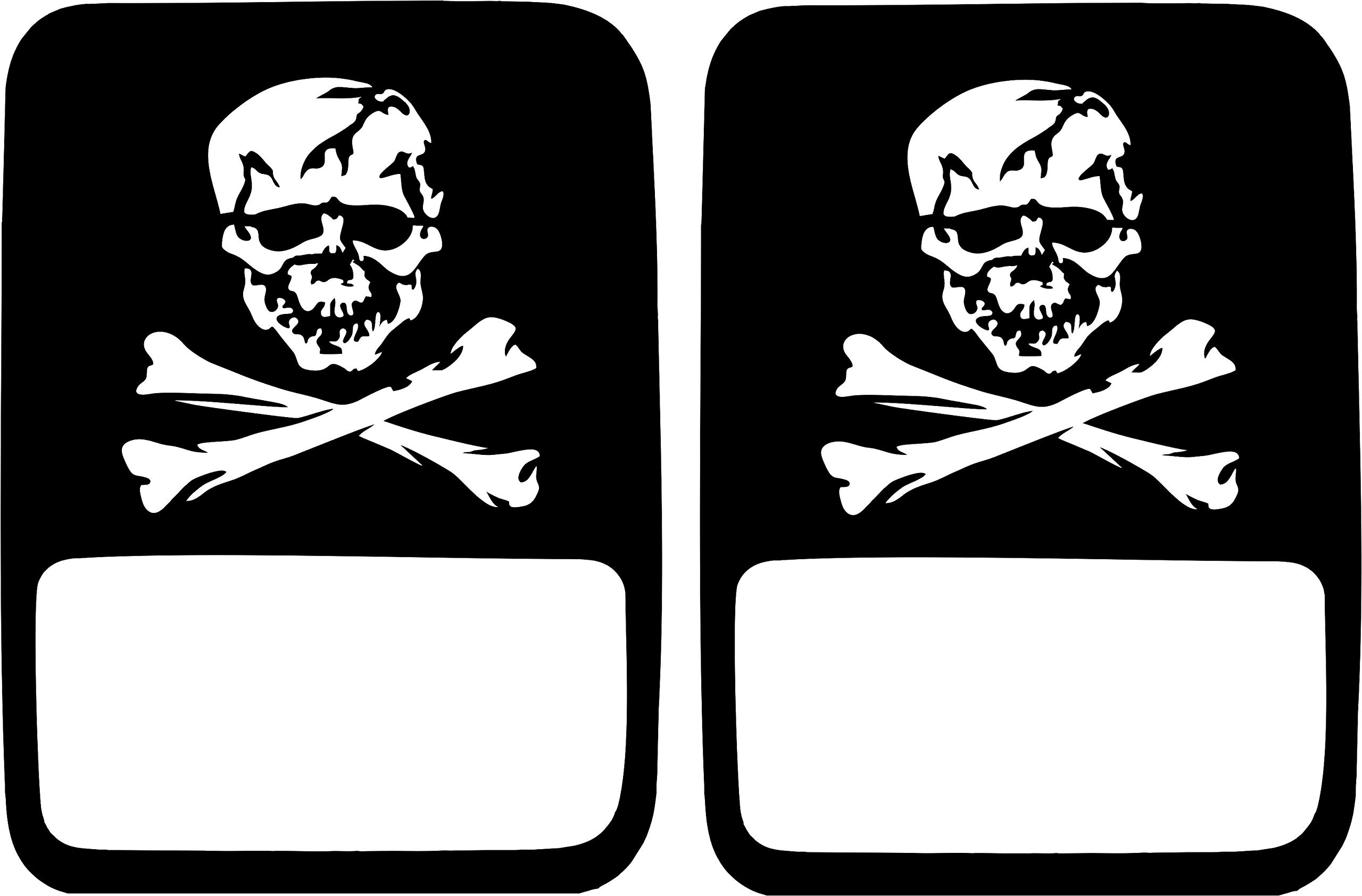 Skull Bones Jolly Roger Tail Light Covers for Jeep Gladiator - Non-LED Black Pirate Flag Design Rear Lamp Protectors | Off-Road Adventure & Halloween Decoration Accessories