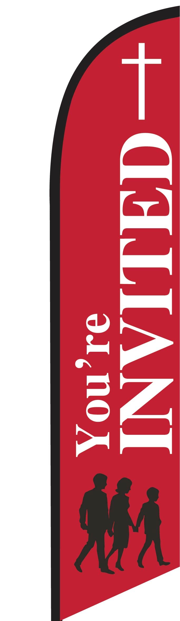 Promotional Feather Flag Kit with Cross-Base & Weight Donut - Outdoor Advertising Swooper Banner for Business Events, Grand Openings & Sales (Red) | Durable Wind-Resistant Design for Retail Stores, Car Dealerships & Festivals