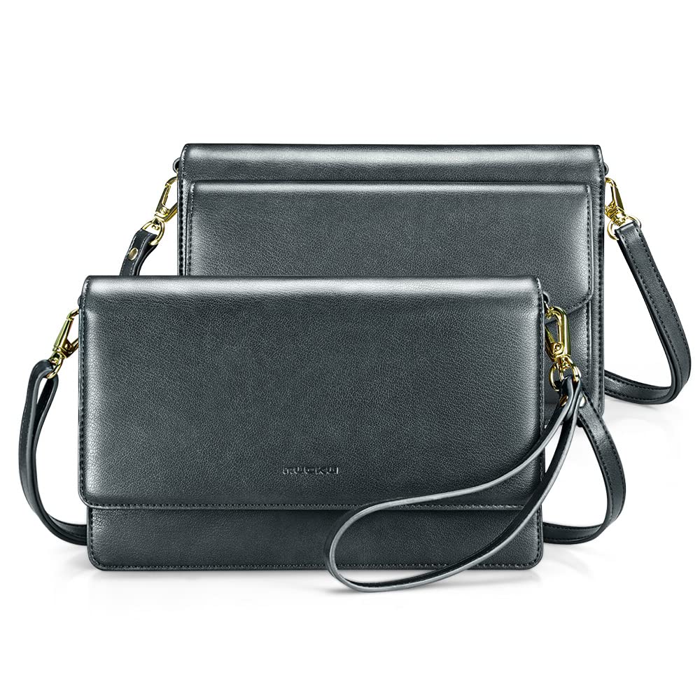 Nuoku Women's Crossbody Bag - Lightweight Leather Wristlet Wallet with Phone Pocket & Credit Card Slots | Perfect for Everyday Use, Travel, and Shopping
