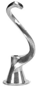 Globe Food Aluminum Spiral Dough Hook Attachment for 20 Quart Stand Mixer - Perfect for Baking Bread, Pizza Dough & Pastries