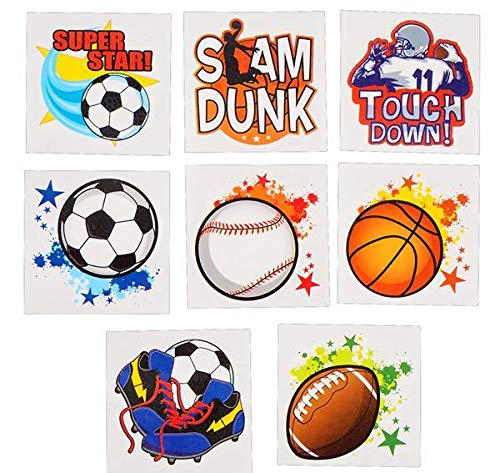 2 Inch Temporary Sports Tattoos - Bulk Pack of 30 Waterproof Fake Tattoos for Athletes, Fans & Kids - Perfect for Game Day, Parties & Costumes