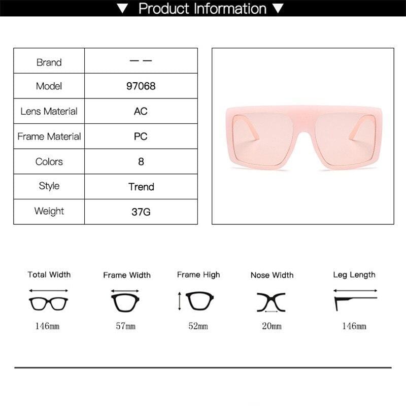 Vintage Oversized Square Sunglasses with Gradient Lenses - UV Protection Big Frame Shades for Women & Men - Perfect for Beach, Driving, and Outdoor Activities