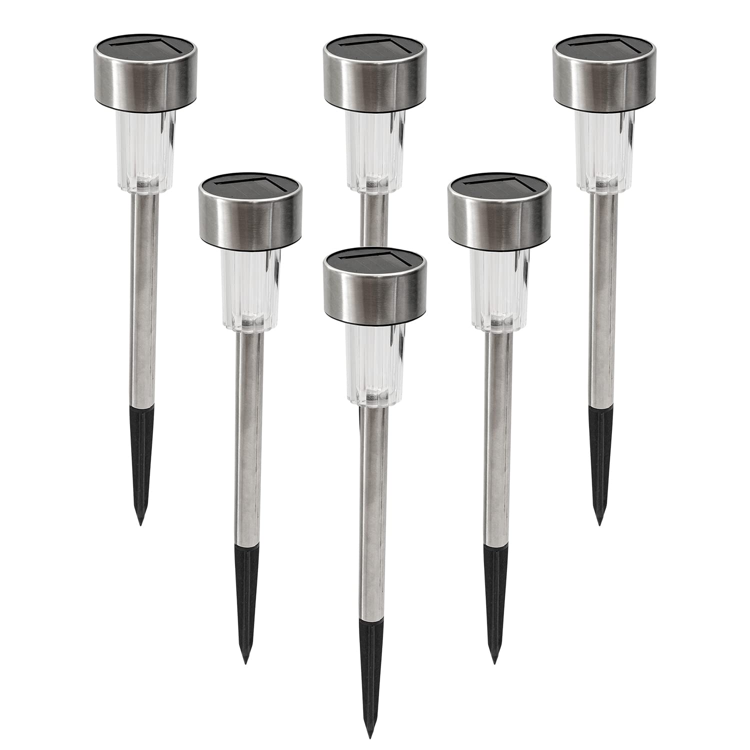 Solar Pathway Lights Outdoor - 6 Pack Bright LED Patio, Garden, Driveway, Landscape Lighting | IP44 Water Resistant Dusk to Dawn Yard Light | Cool White, Auto On/Off, Up to 8 Hours Battery Life | Perfect for Walkways, Backyards & Outdoor Decor