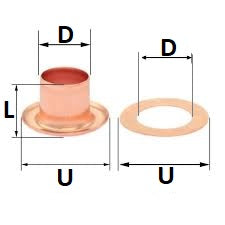 6.9mm Eyelet Ring - 0.7mm Thickness, 11.5mm Outer Diameter - Iron/Brass Metal Rings for Leather Craft, DIY Projects & Jewelry Making