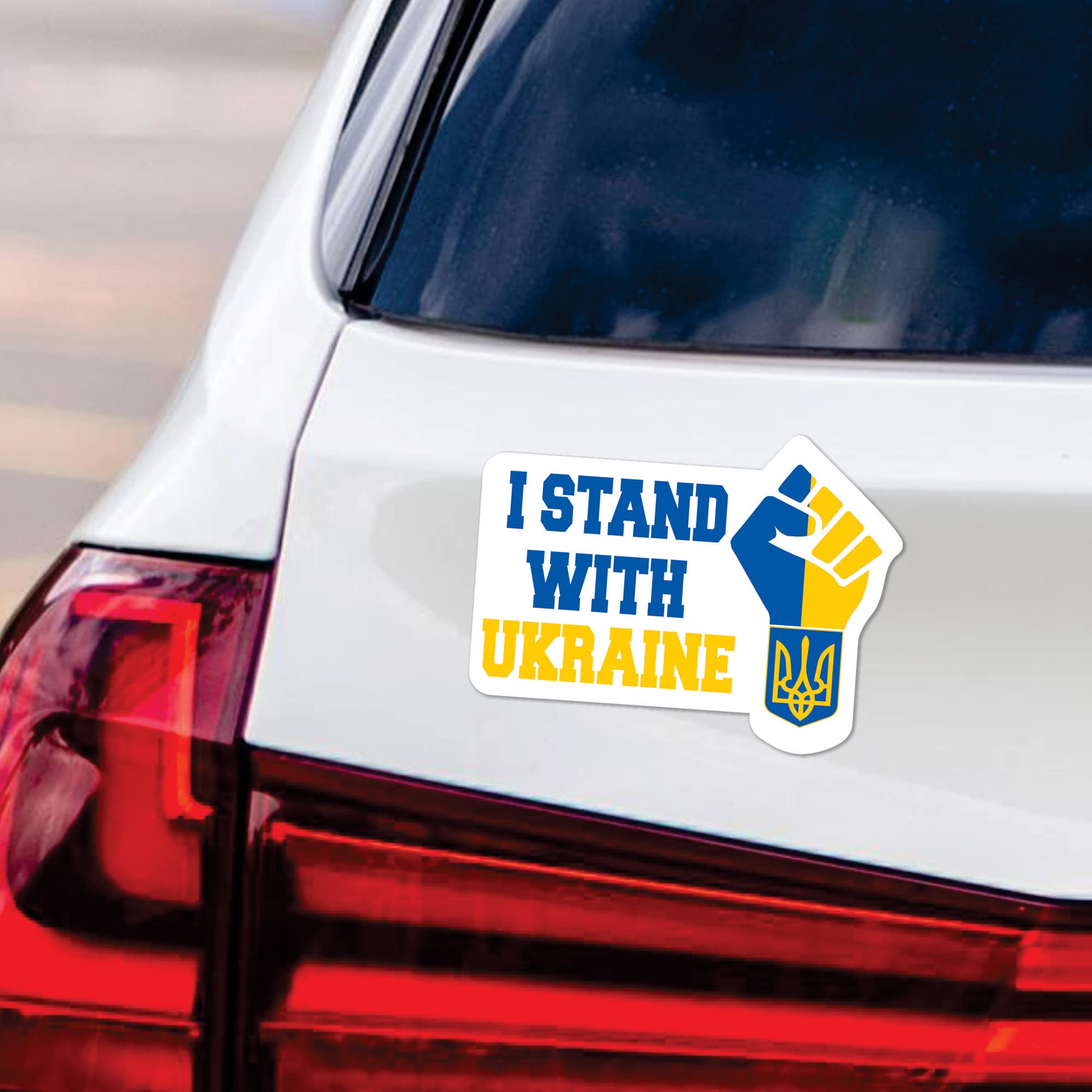Voila Print I Stand with Ukraine Car Magnet - 6''x4.5'' Ukrainian Flag Vehicle Sticker (VP350) - Show Support with Durable Vinyl Decal for Cars, Trucks & Windows | Perfect for Patriotic Display, Fundraising & Solidarity Events