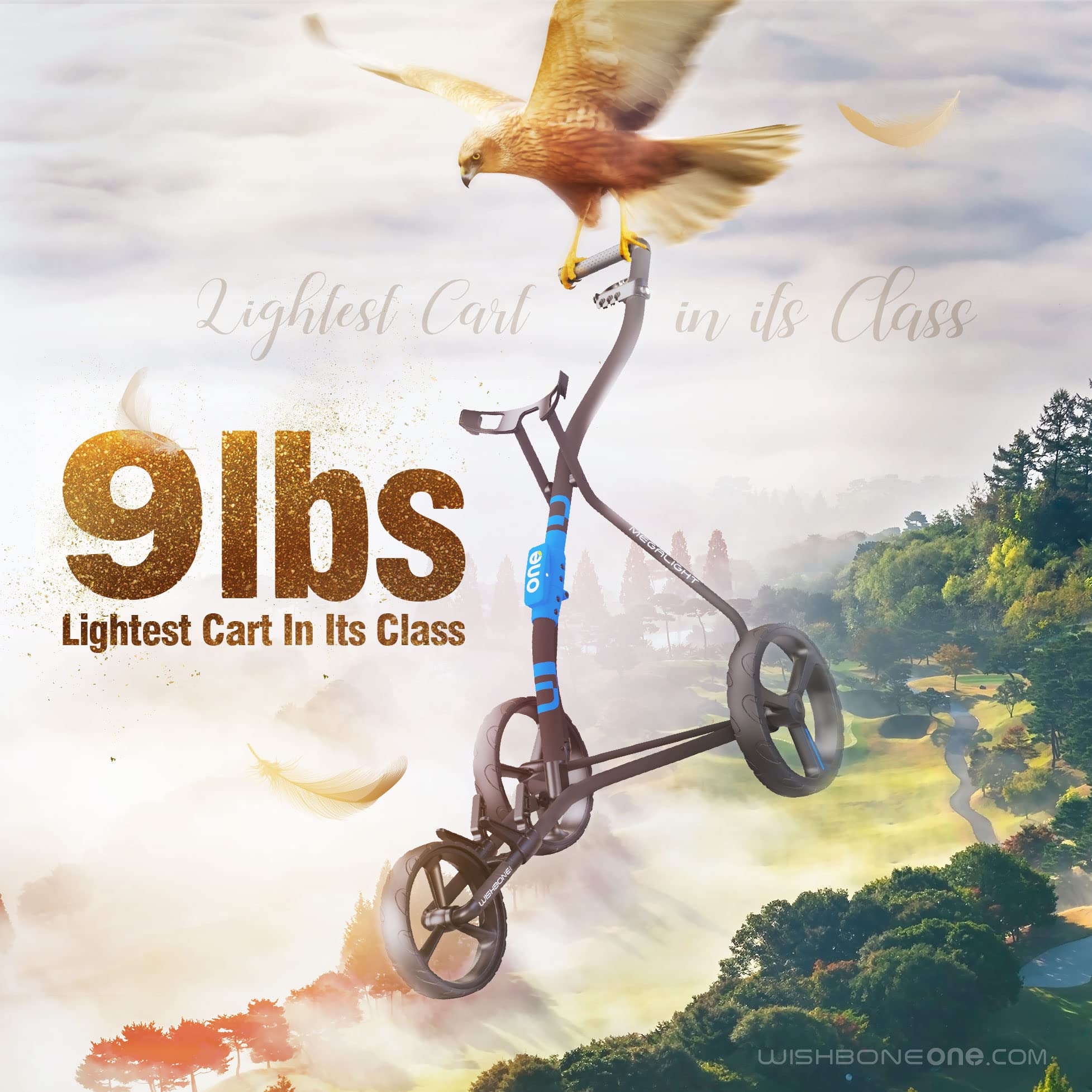 Premium 3-Wheel Golf Push Cart - Lightweight Folding Golf Trolley with Adjustable Handles | Perfect for Golfers, Caddies & Outdoor Sports Enthusiasts | Ideal for Golf Courses, Driving Ranges & Practice Sessions