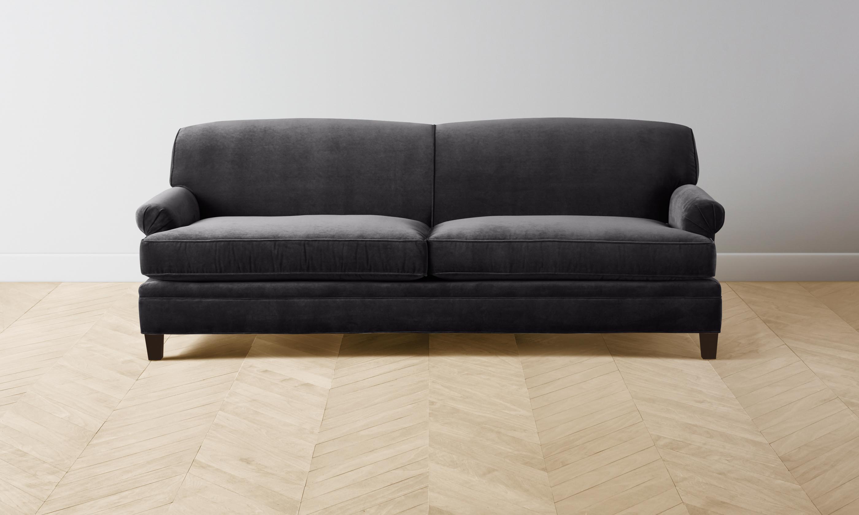 Luxury Carmine Sofa - Performance Velvet Upholstery in Slate Gray | Modern Living Room Furniture for Home & Office