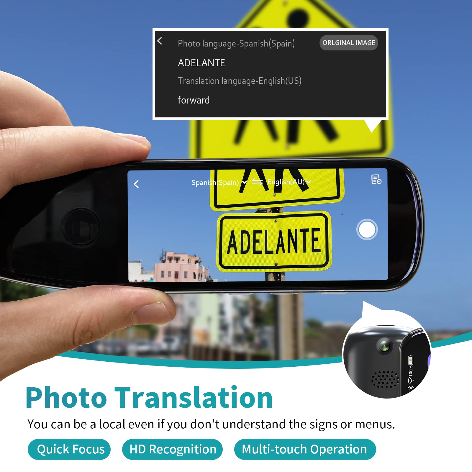 **Scan and Translate Pen - Real-Time Text to Speech Language Translator with OCR, WiFi & Hotspot | Portable Dictionary Device for Dyslexia Support | Perfect for Travel, Business & Learning**