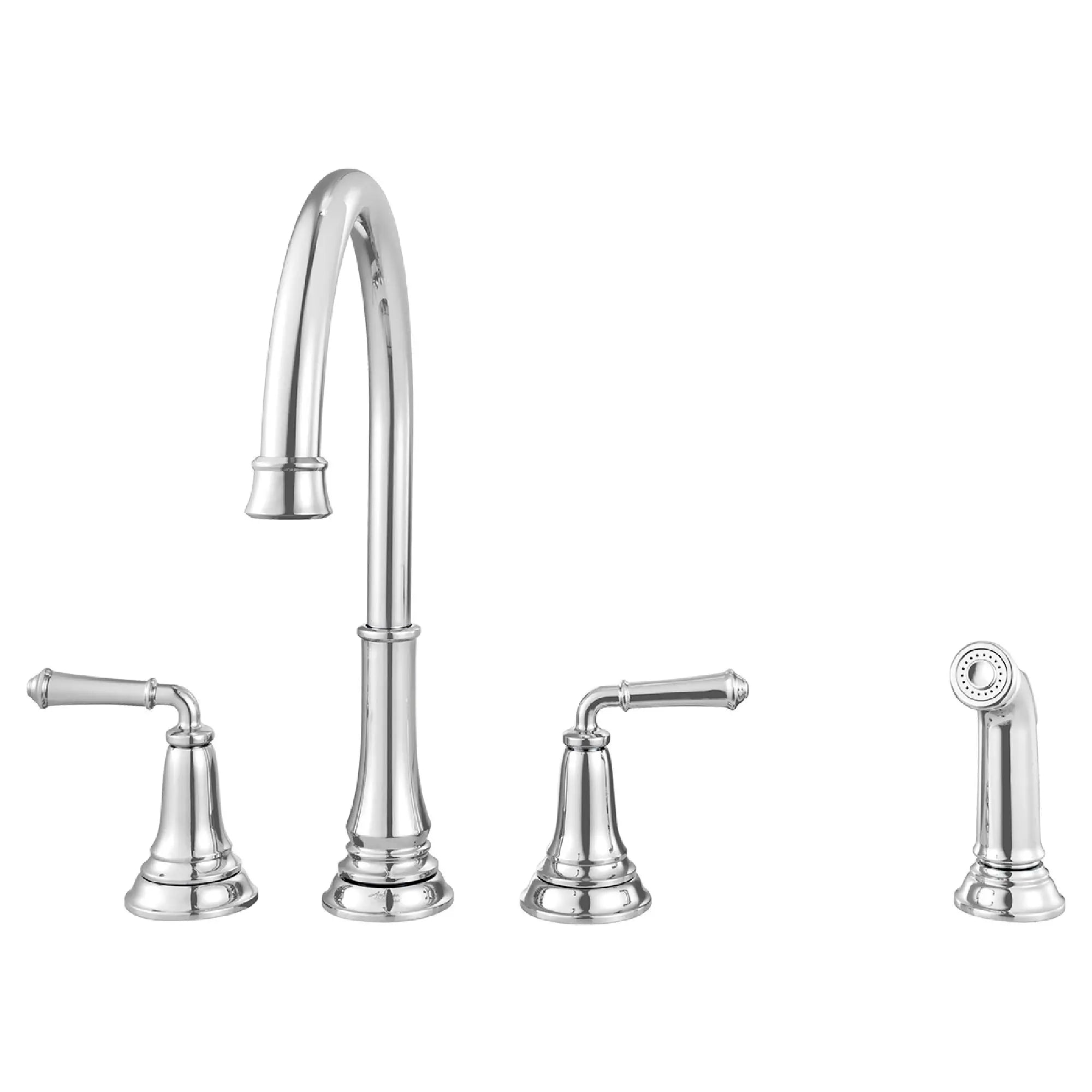 Delancey® 2-Handle Widespread Kitchen Faucet with Side Spray - 1.5 GPM/5.7 LPM - Brushed Nickel Finish - Perfect for Modern Kitchens & Easy Dishwashing