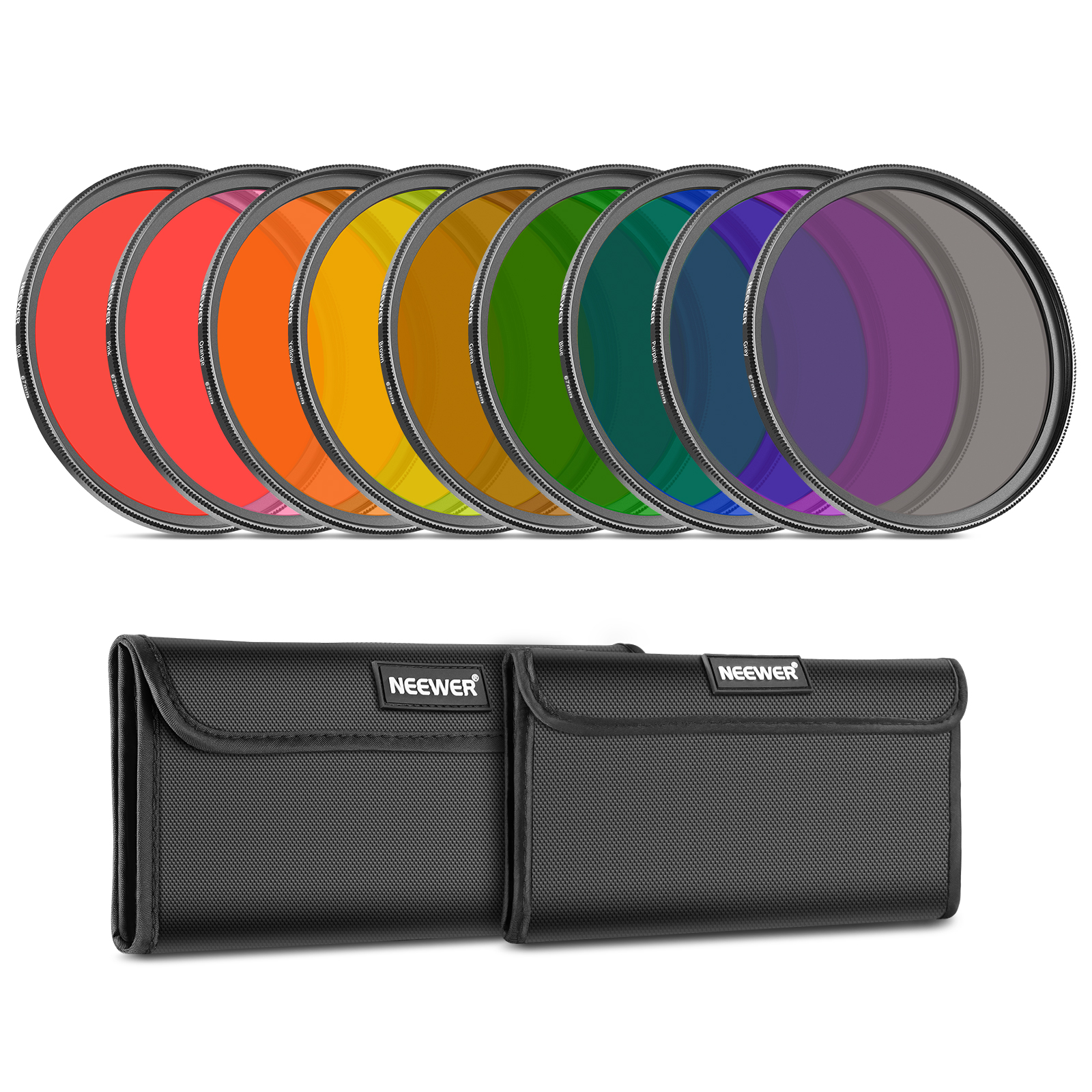 NEEWER 9-Piece Professional Full Color Lens Filter Kit for DSLR & Mirrorless Cameras - Enhance Photography with Vibrant Color Effects for Portraits, Landscapes & Creative Shots